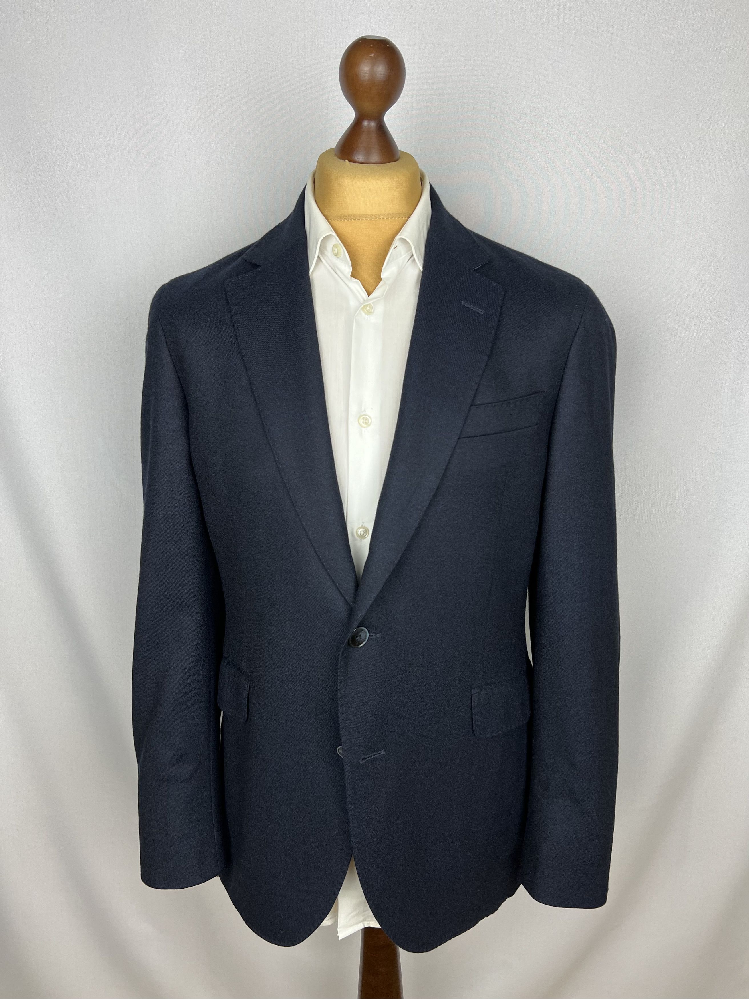 Hackett Drago Pure Flannel Wool Solid Midnight Half-Lined Sport Coat Size 42R - 1 Thumbnail