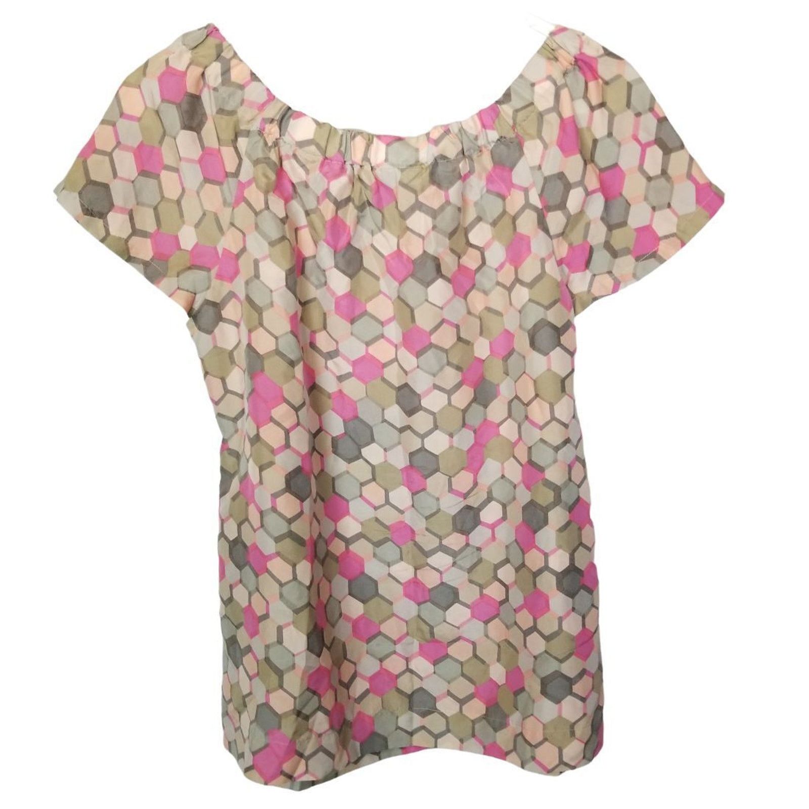 Banana Republic Banana Republic Womens Geometric 100% Silk Blouse Size S Size S / US 4 / IT 40 - 7 Thumbnail
