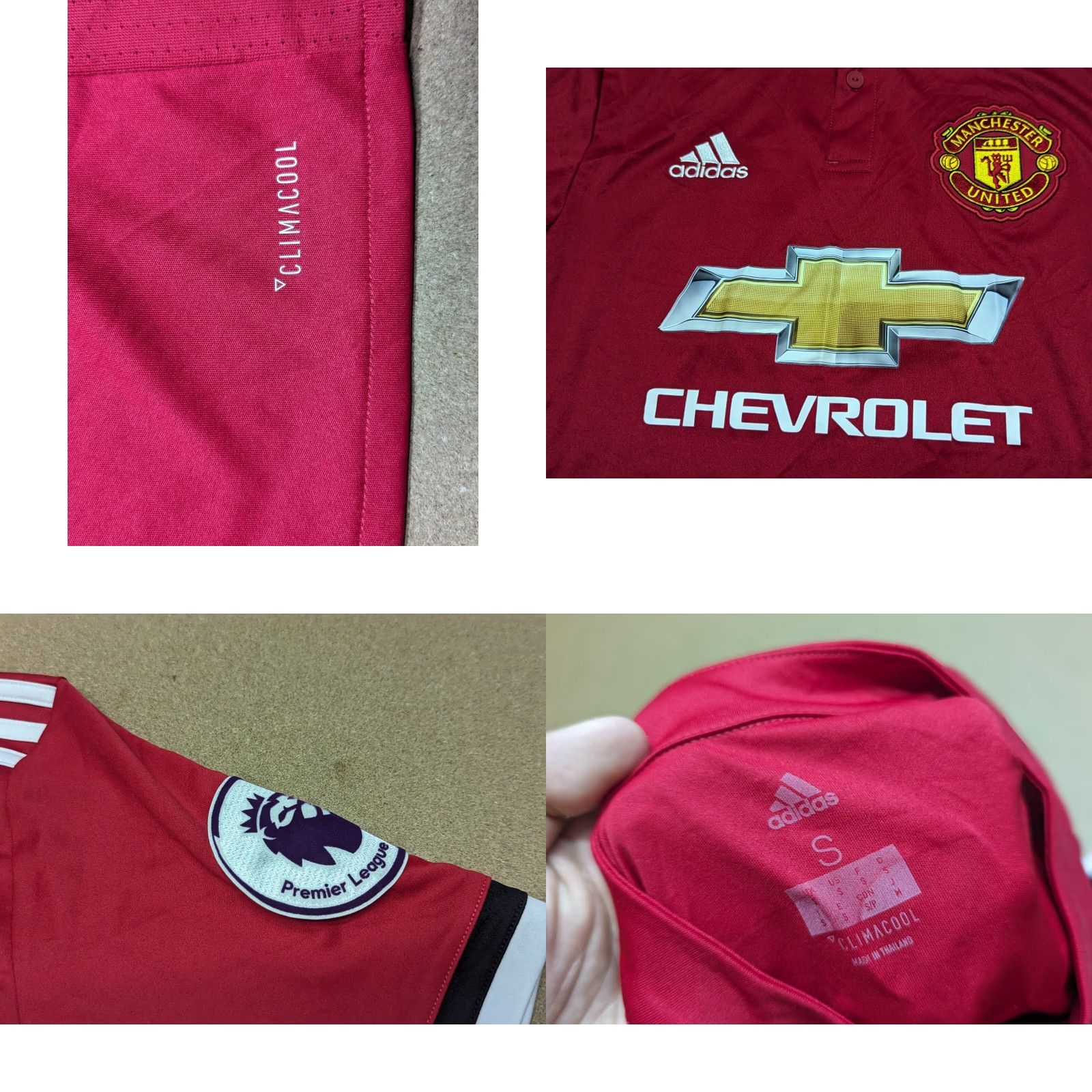 Adidas Adidas Manchester United 2017-2018 Jersey Football Size S Red Mens Shirt Short Sleeve Pullover 100% Polyester Athletic Quick Dry Home Size US S / EU 44-46 / 1 - 8 Thumbnail