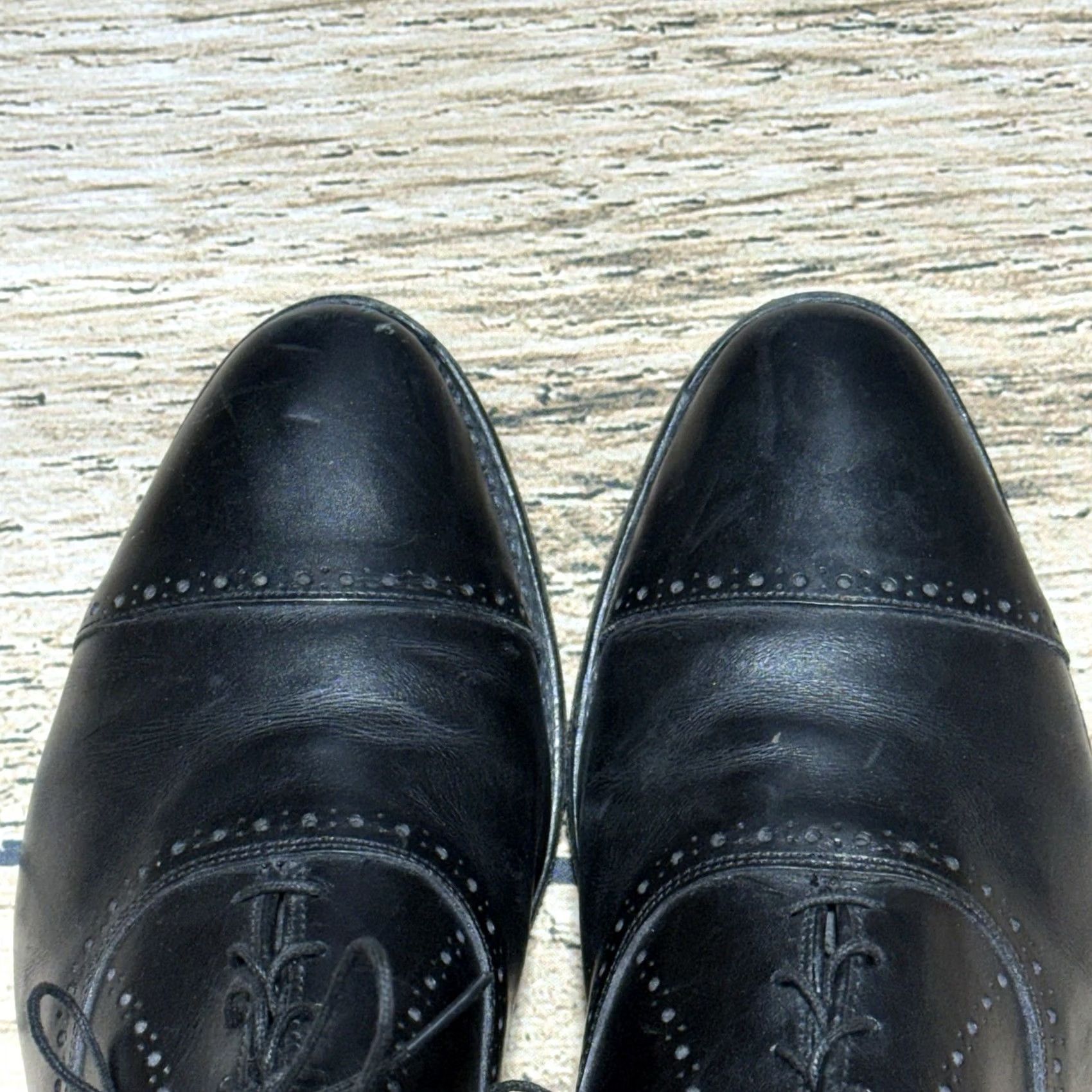 Allen Edmonds Allen Edmonds Dress Shoes Mens 13 D Black Leather Hale Derby Cap Toe Laceup 5958 Size ONE SIZE - 6 Thumbnail