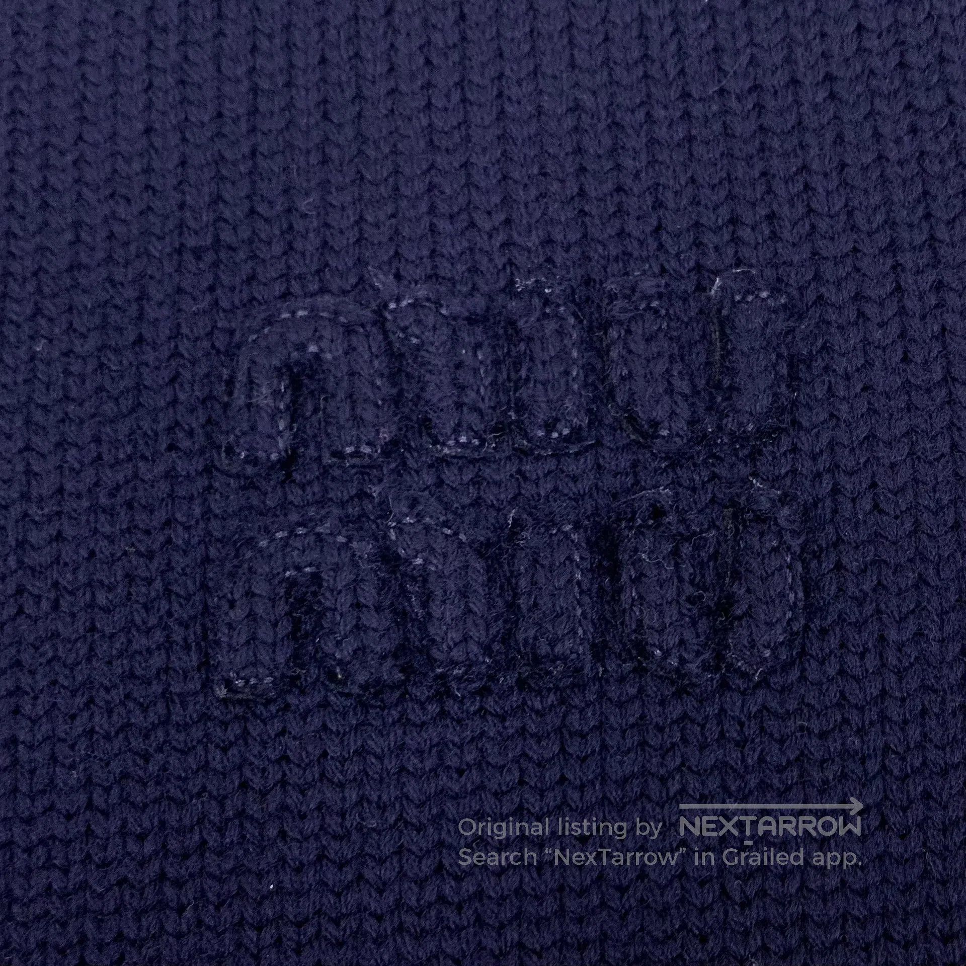 Miu Miu Miu Miu Navy blue logo lettering embroidery cashmere round Size XS / US 0-2 / IT 36-38 - 5 Thumbnail