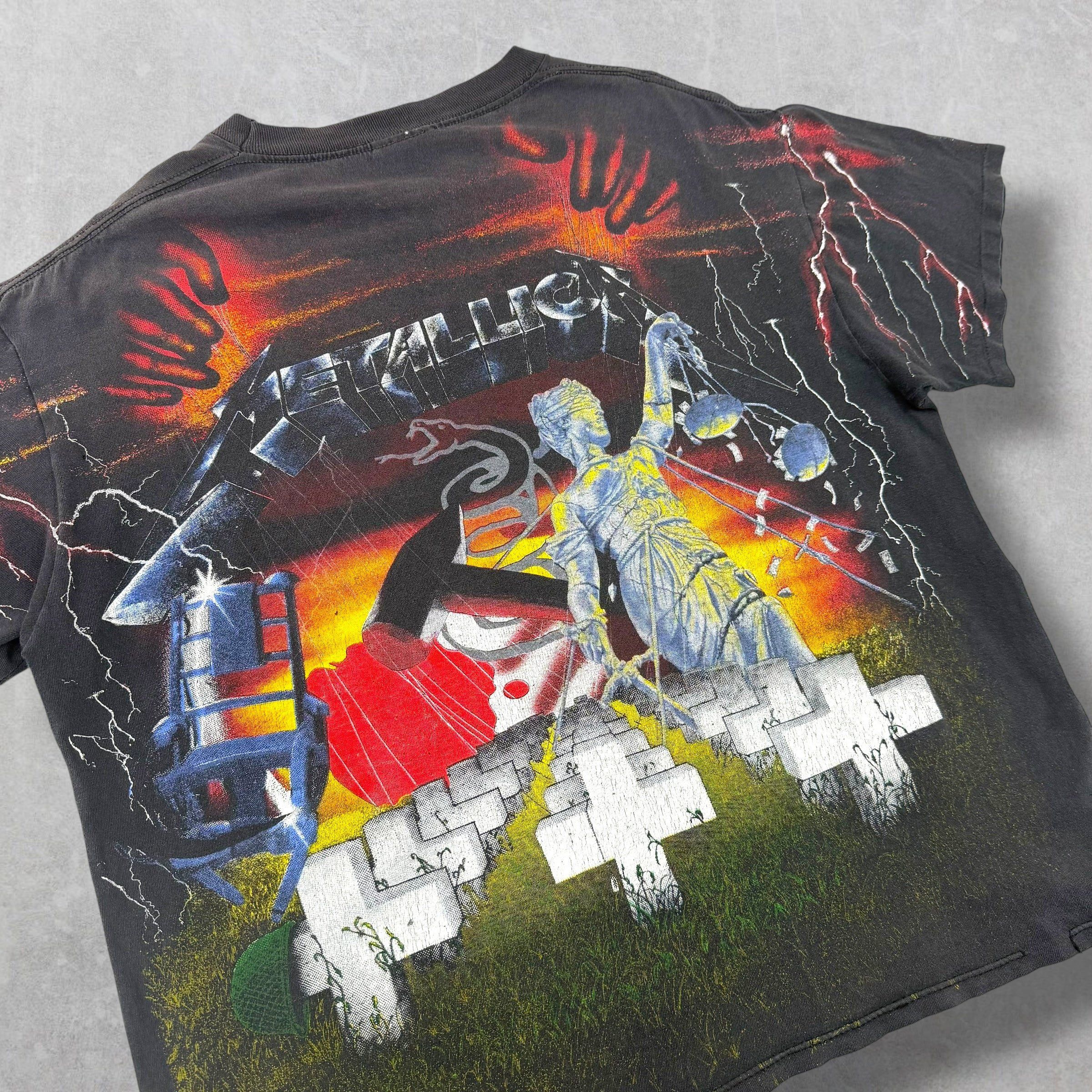 Metallica Vintage 1991 Metallica Album Collage All Over Print Tee XL ( Size US M / EU 48-50 / 2 - 4 Thumbnail