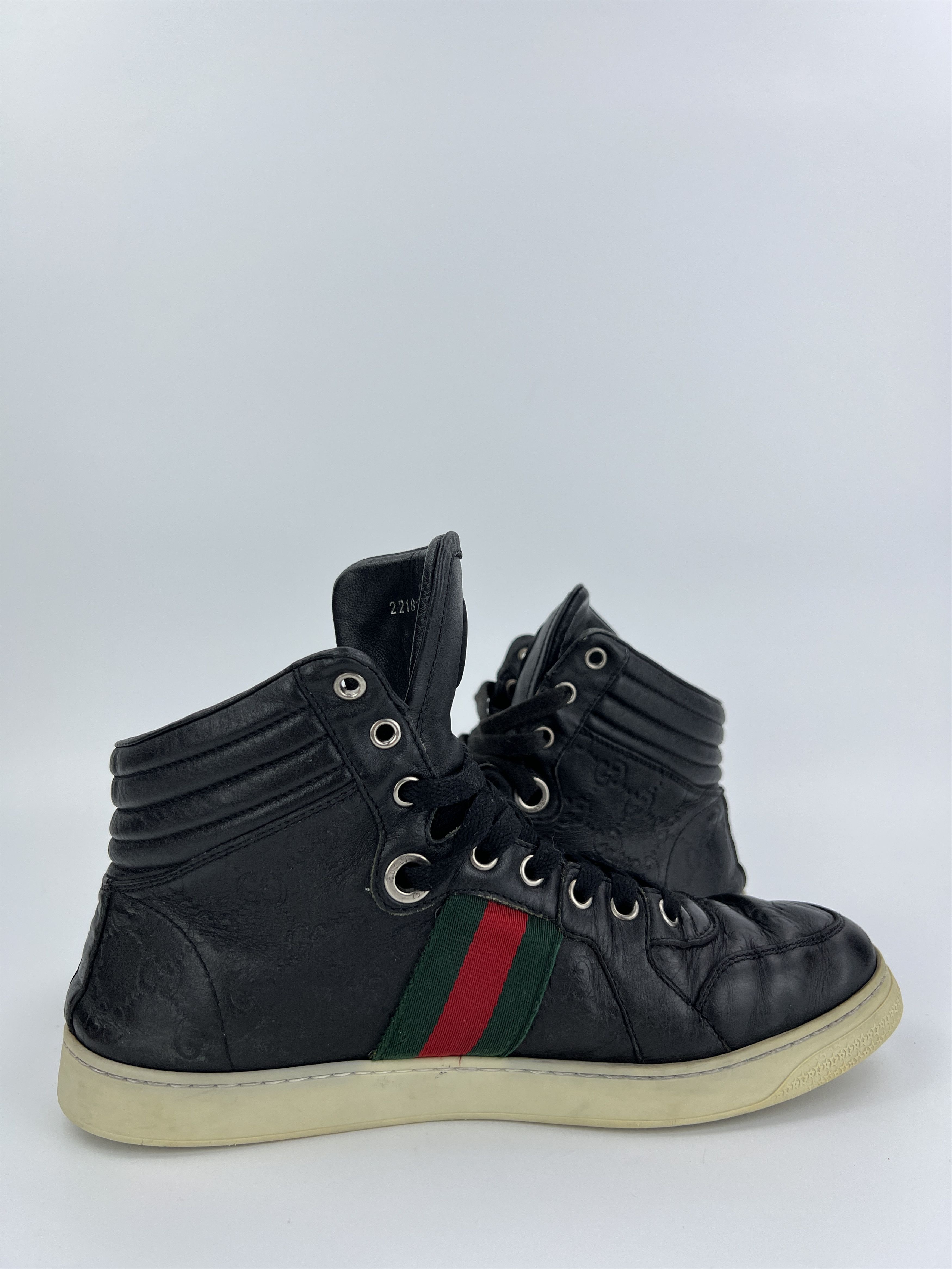 Gucci × Vintage Vintage Gucci GG Monogram Leather High Sneakers Size US 7.5 / EU 40-41 - 3 Thumbnail