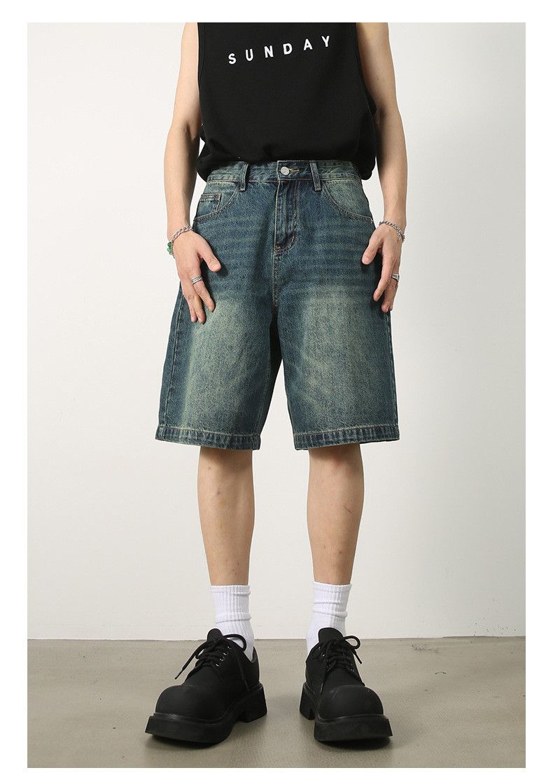 Japanese Brand × Jean Men's loose versatile casual distressed denim shorts Size US 32 / EU 48 - 1 Thumbnail