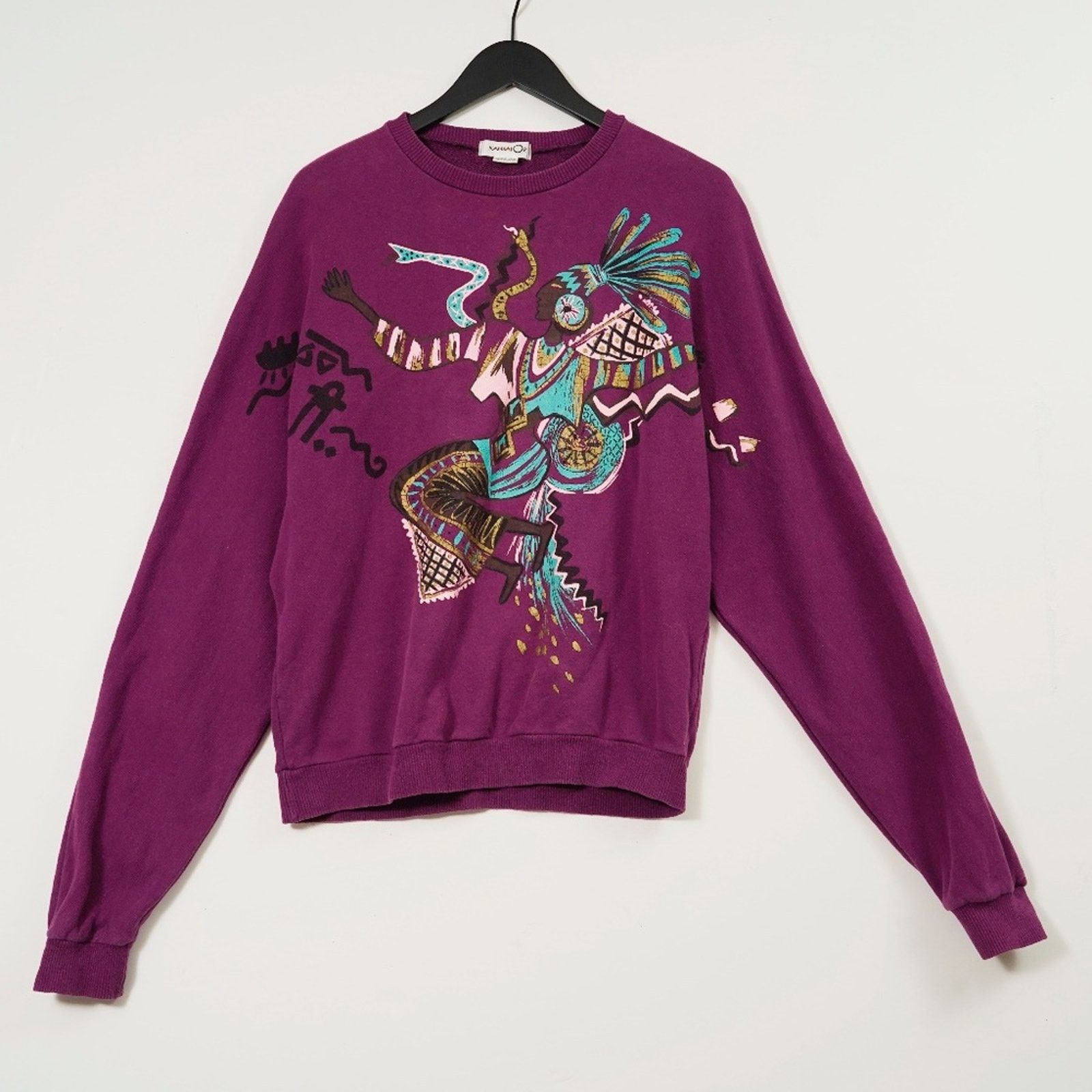 Kansai Yamamoto O2 Purple Tribal Sweatshirt Vintage Japan