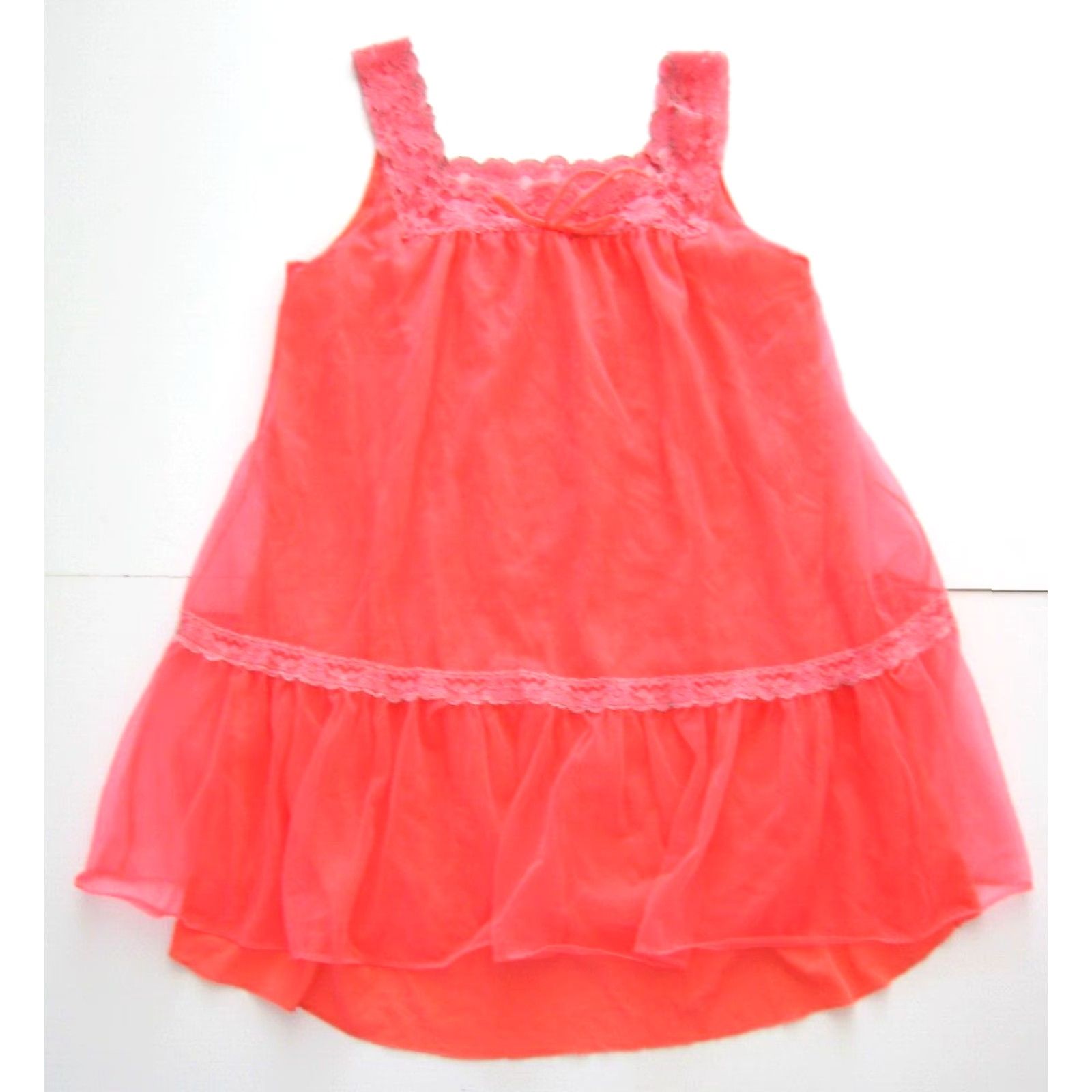 Vintage VINTAGE Aristocraft Neon Pink Lace Nylon Camisole Chemise Slip Nightgown Dress Medium Size M / US 6-8 / IT 42-44 - 2 Thumbnail