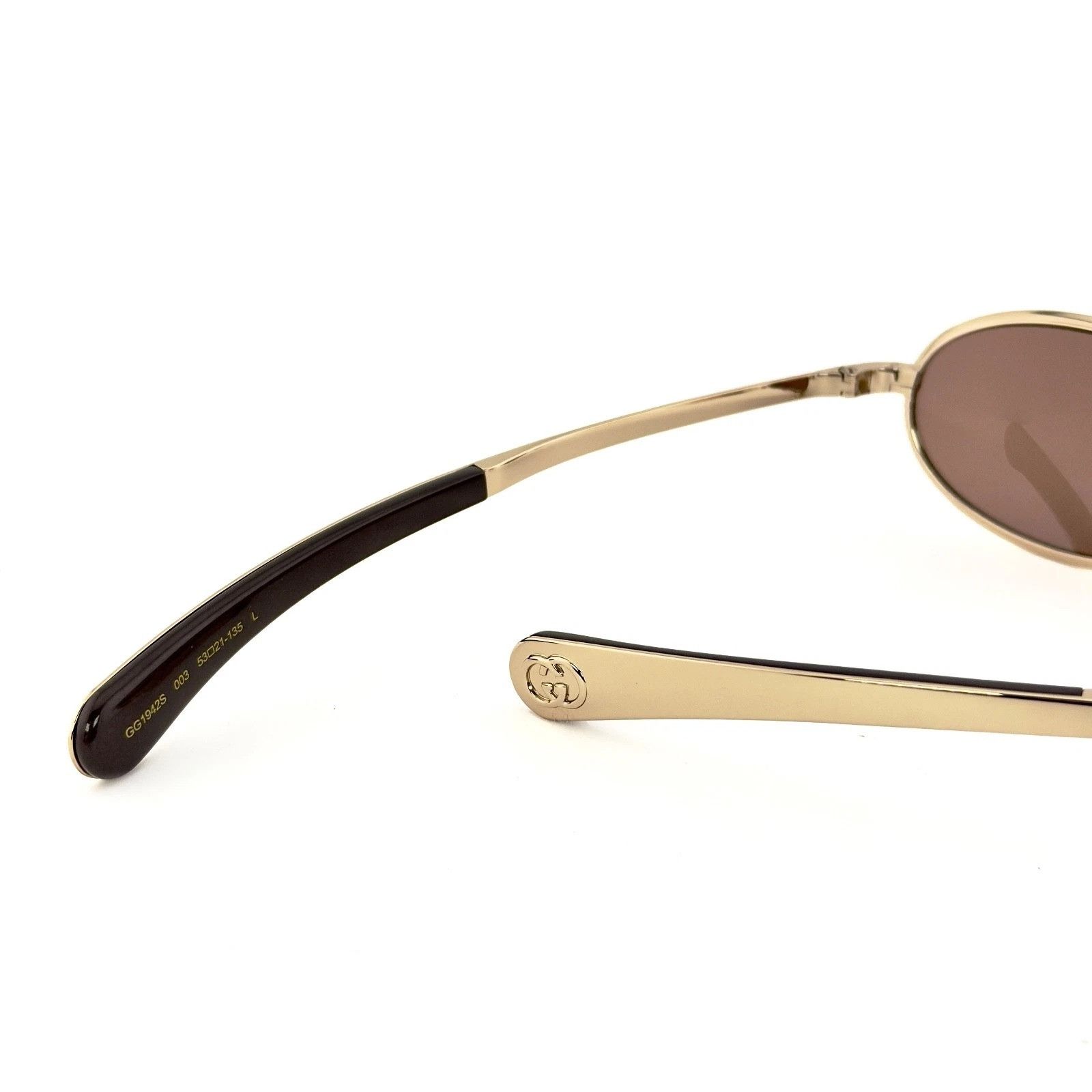 Gucci GUCCI GG1942S 1942 Gold Brown 003 Oval Narrow Metal Size ONE SIZE - 6 Thumbnail