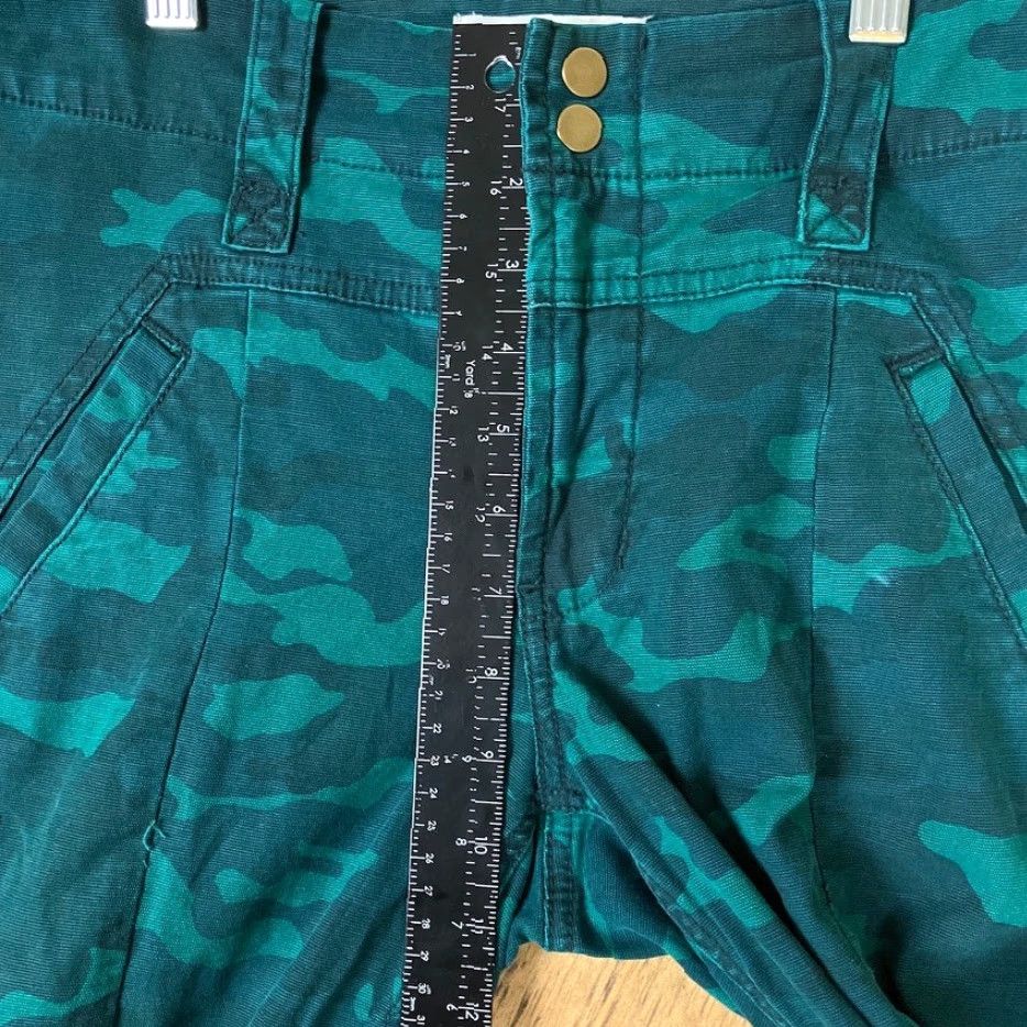 Anthropologie Anthropologie Womens Pants Teal Camouflage High Rise Cargo Stretch 26 Size 28" / US 6 / IT 42 - 7 Thumbnail
