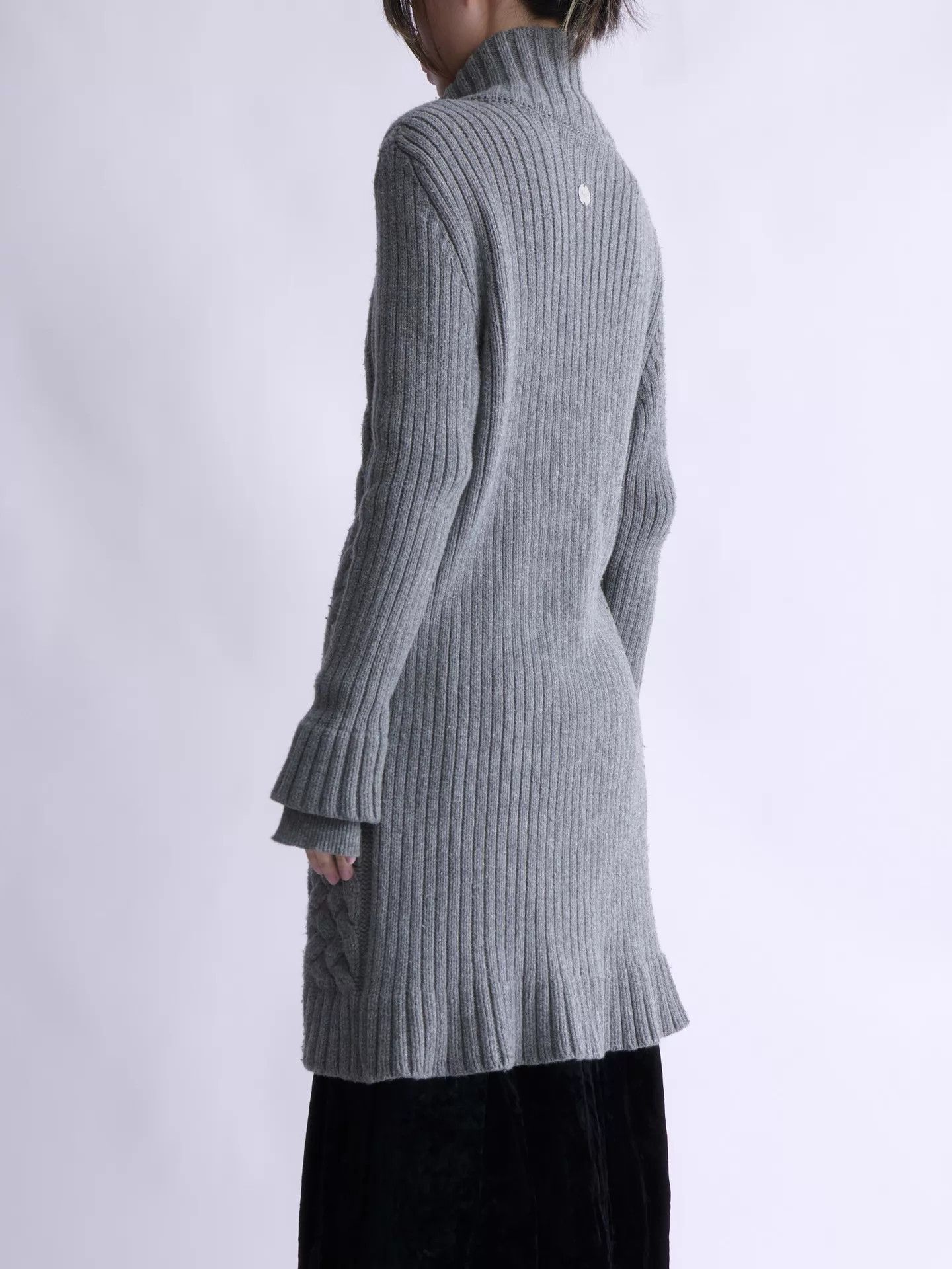 Blumarine Blugirl by Blumarine Gray Zipper Knit Long Jacket Size ONE SIZE - 3 Thumbnail