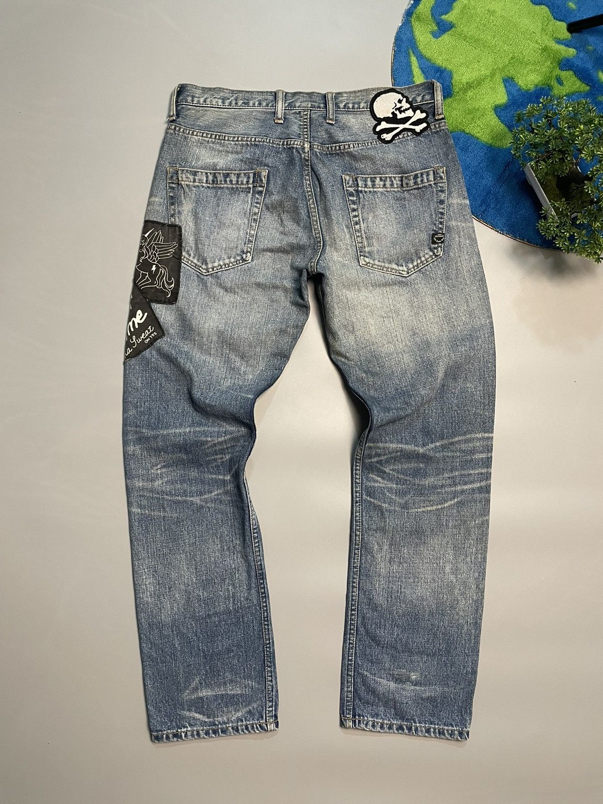 If Six Was Nine RNA Punk Skull Distressed Denim Size US 32 / EU 48 - 12 Thumbnail