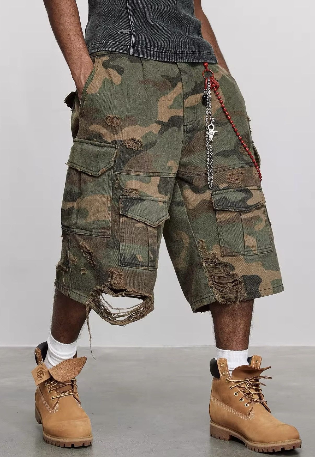 Designer × Japanese Brand × Vintage Washed faded damaged military skate hiphop shorts Size US 30 / EU 46 - 1 Thumbnail