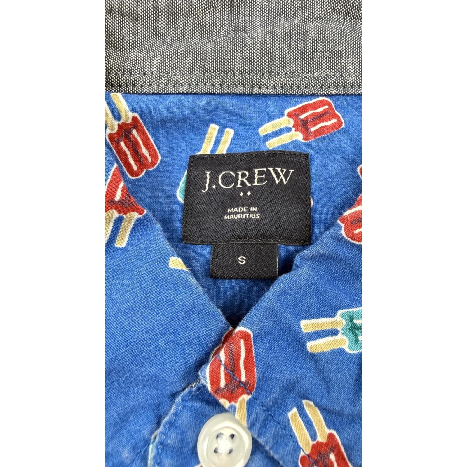 J.Crew J.Crew Shirt Mens Small Blue Popsicle Print Short Sleeve Button Front Cotton Size US S / EU 44-46 / 1 - 3 Thumbnail