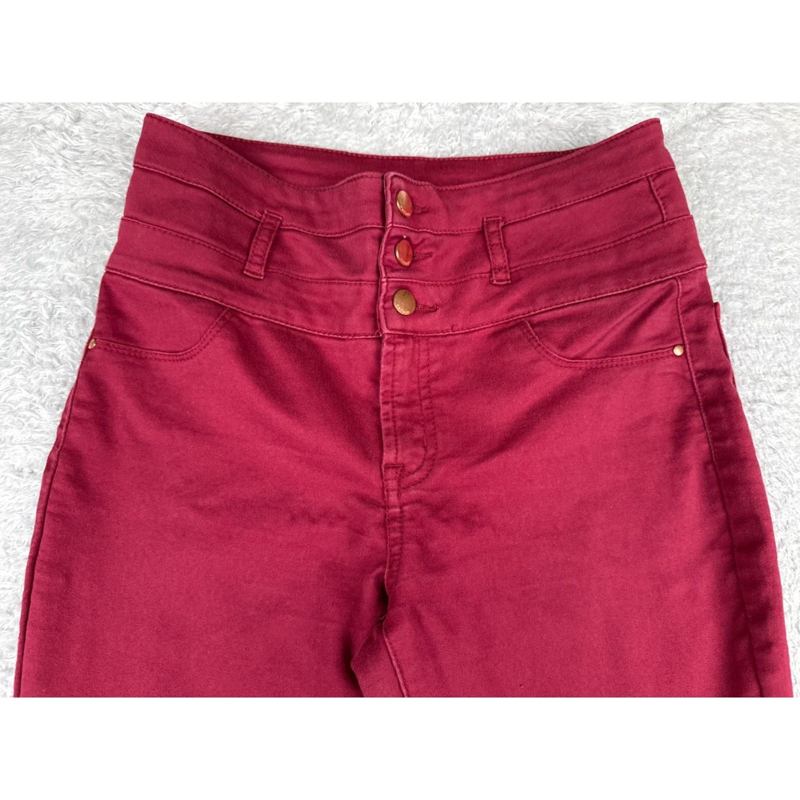 Vintage Refuge Jeans Womens 8 Red Skinny Denim Pants Mid Rise 30x28 Stretch 5-Pocket Classic Size 30" / US 8 / IT 44 - 4 Thumbnail