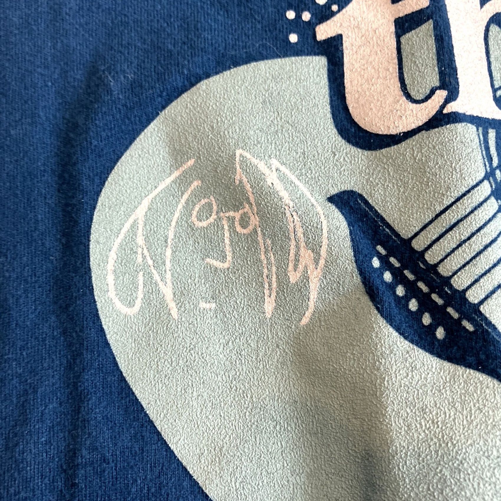 Vintage VINTAGE John Lennon T-Shirt Imagination There's No Hunger Why Hunger Official XL Blue Cotton Short Sleeve Crew Neck Mens Logo Graphic Print Size US XL / EU 56 / 4 - 4 Thumbnail