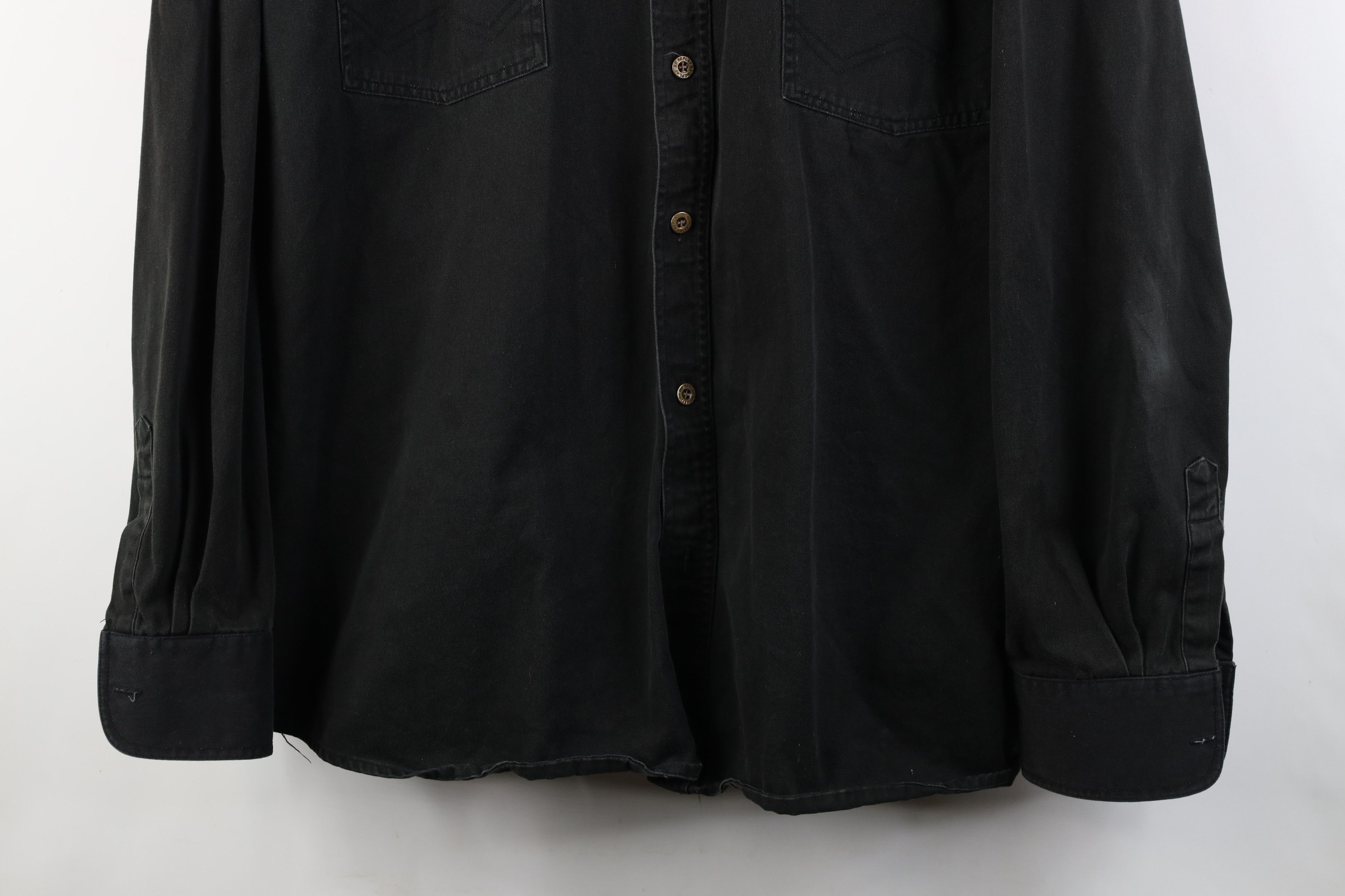 Vintage Vintage 90s Streetwear Western Denim Button Shirt Black Size US XL / EU 56 / 4 - 3 Thumbnail