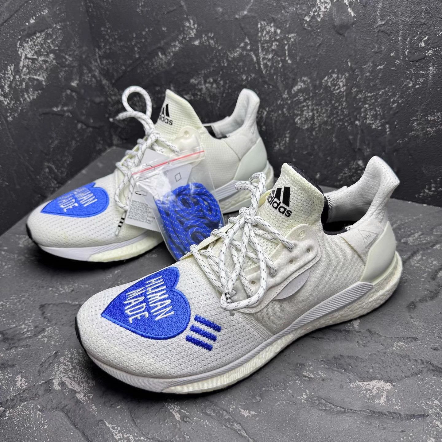 Human Made HUMAN MADE x Adidas White & Blue Running Shoes Q10 Size US 9 / EU 42 - 1 Thumbnail