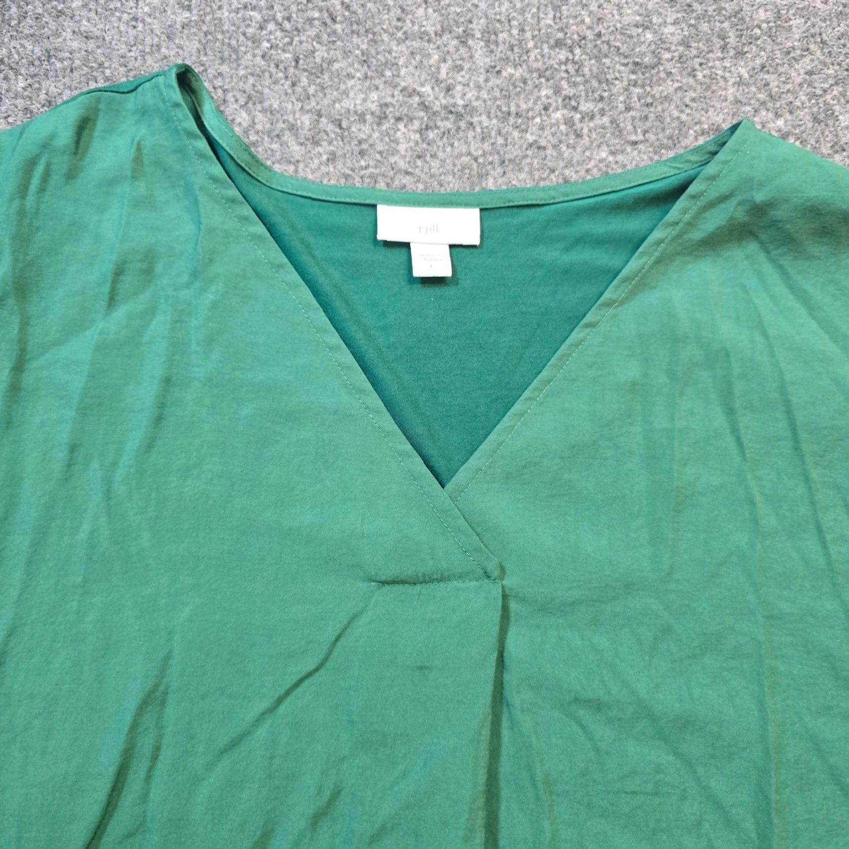 J. Jill J. Jill Top Womens Large Green V Neck 3/4 Sleeve Boxy Oversized Casual Career Shirt Size L / US 10 / IT 46 - 2 Thumbnail