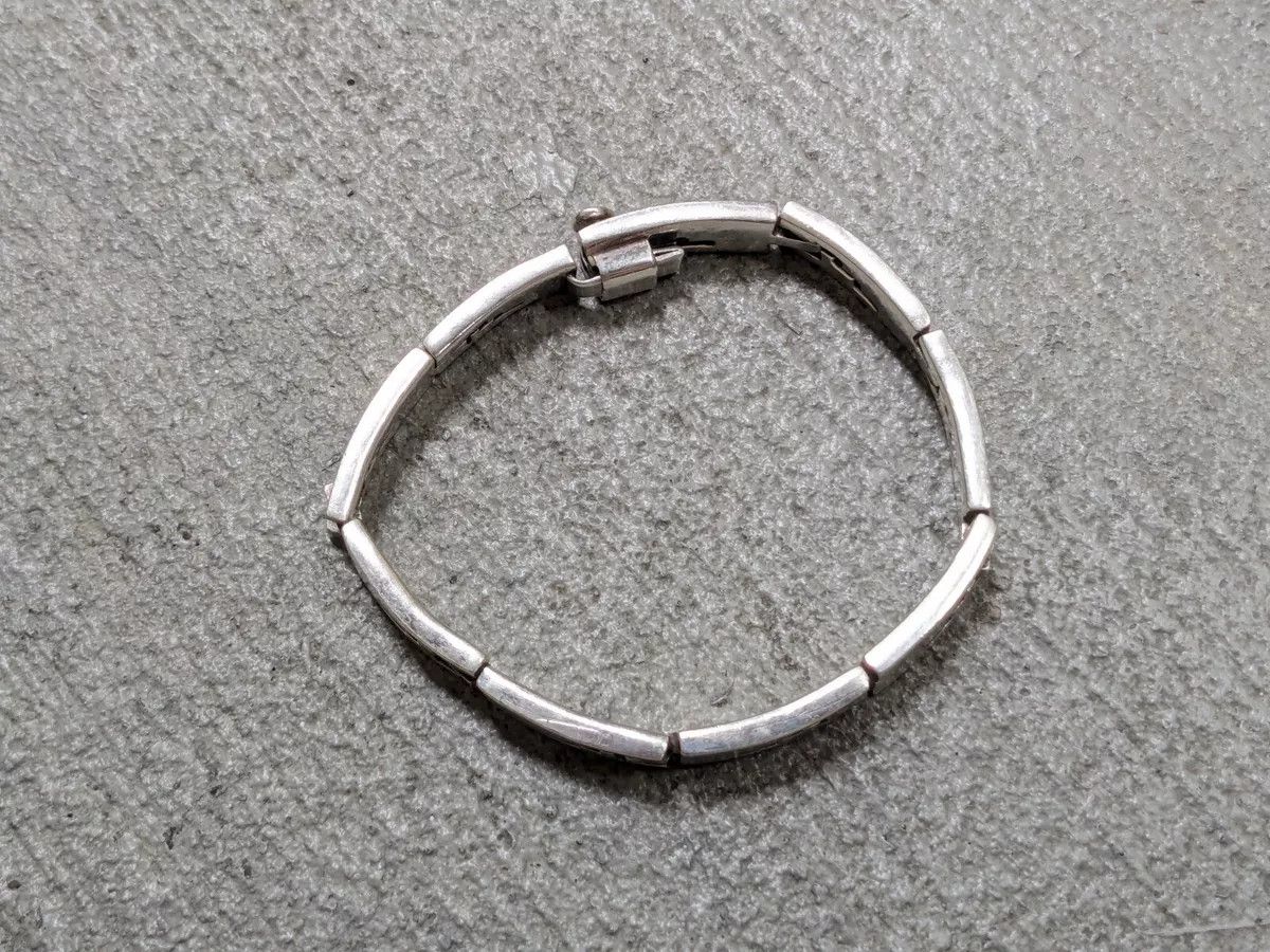 Jewelry Stainless Steel Bracelet Taxco Mexico Rectangle Panel Size ONE SIZE - 8 Thumbnail