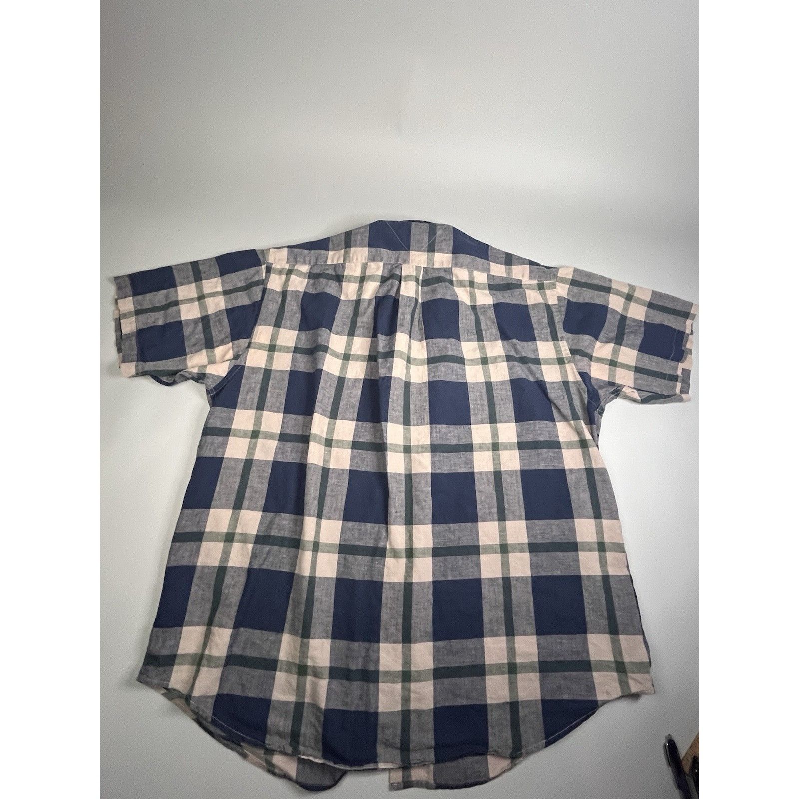 Tommy Hilfiger Tommy Hilfiger Linen Blend Short Sleeve Button Down Plaid Sh Size US L / EU 52-54 / 3 - 7 Thumbnail