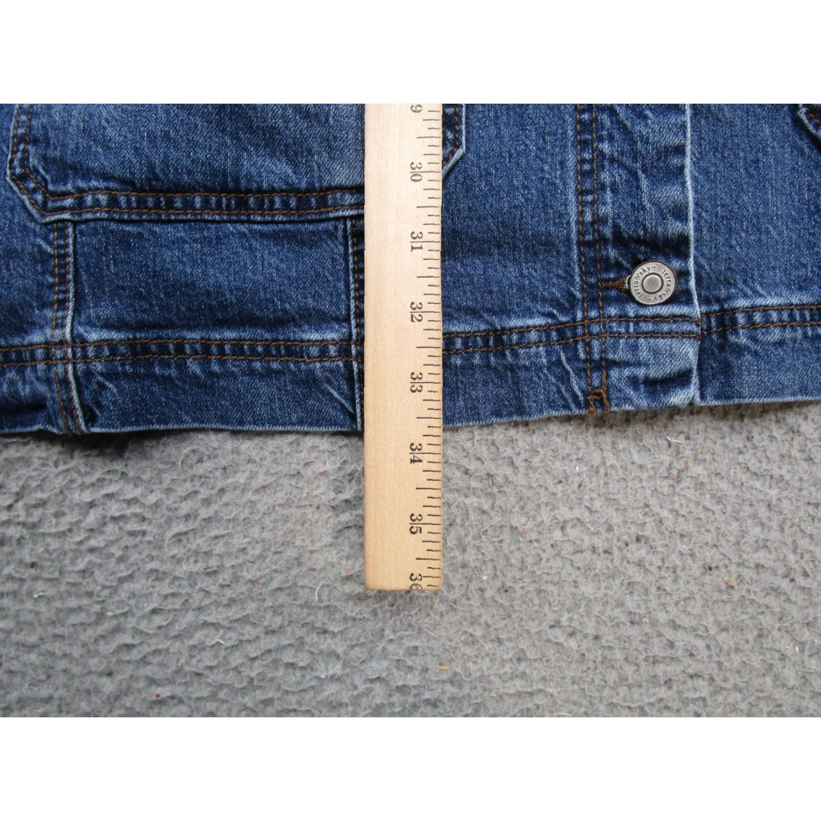 Vintage Terra & Sky Women's Plus Size 3X Belted Denim Jacket Medium Blue Button Down Jacket Long Sleeve Regular Fit Casual Womens 3X City Size XXL / US 16-18 / IT 52-54 - 6 Thumbnail
