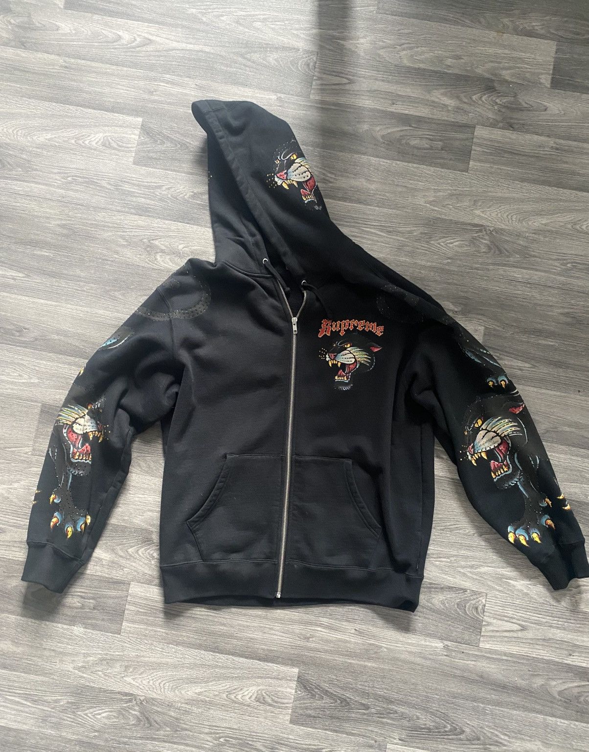 Ed Hardy × Supreme Supreme Panther Zip Up Jacket | Grailed