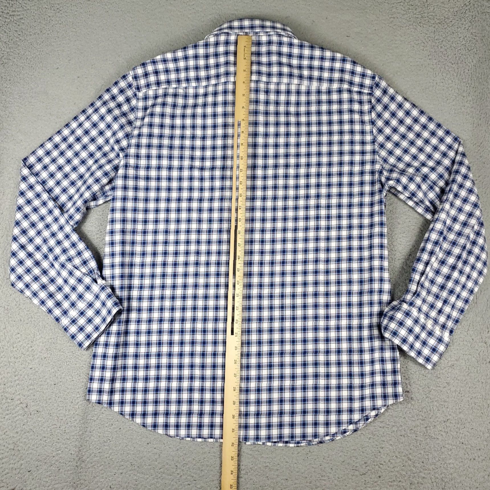 BUGATCHI Bugatchi Uomo Shirt Mens 2XL Blue Plaid Button Up Long Sleeve Size US XXL / EU 58 / 5 - 3 Thumbnail