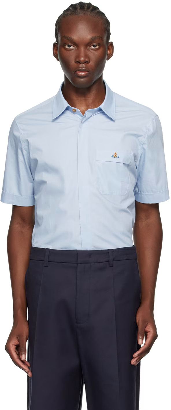 o1y0525 Logo Solid Color Shirt in Sky Blue