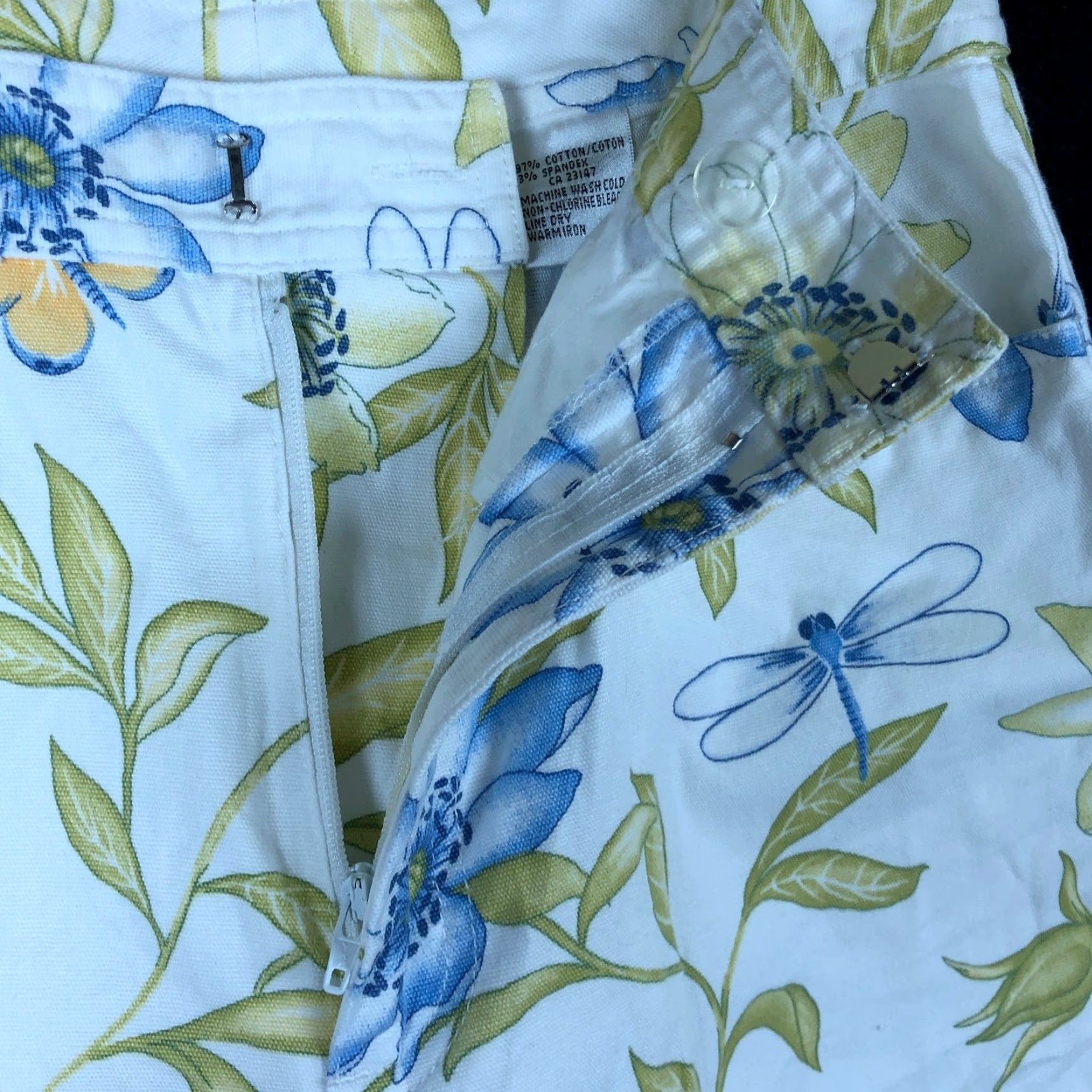Talbots Talbots Womens Pants White Multi Floral High Rise Cropped Ankle Stretch 6 Size 28" / US 6 / IT 42 - 4 Thumbnail