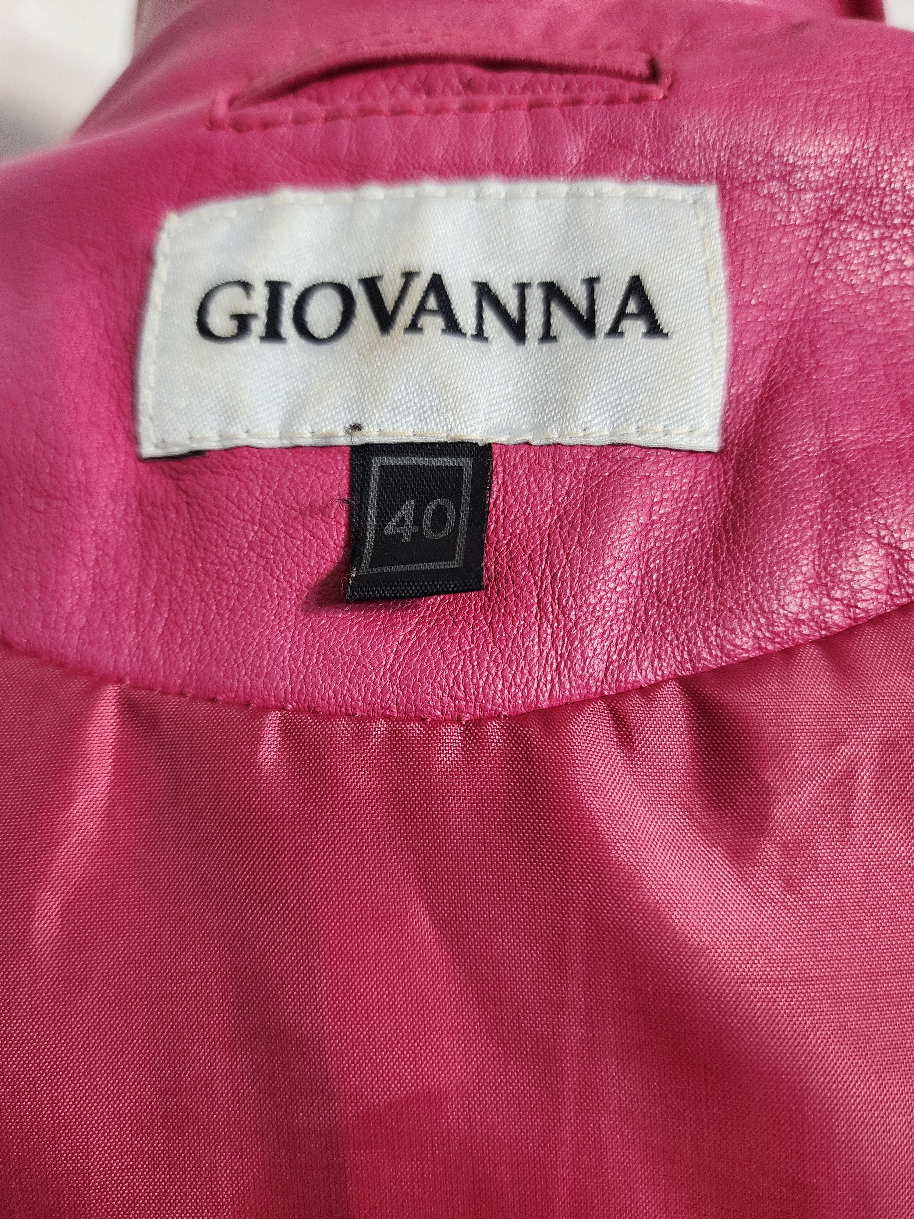Designer Pink Leather Women's Sporty Jacket: Size M / US 6-8 / IT 42-44 - 8 Thumbnail
