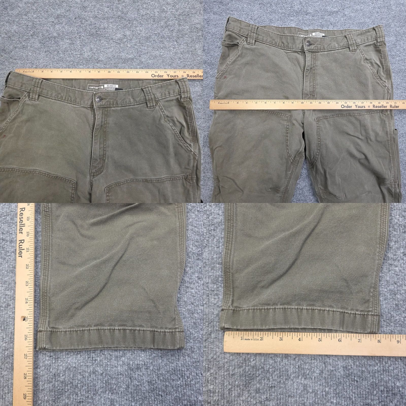 Carhartt Carhartt Double Knee Relaxed Rugged Pants Mens 38 x 30 (FITS 36 x 27) Green MOS - Workwear Size US 36 / EU 52 - 9 Thumbnail