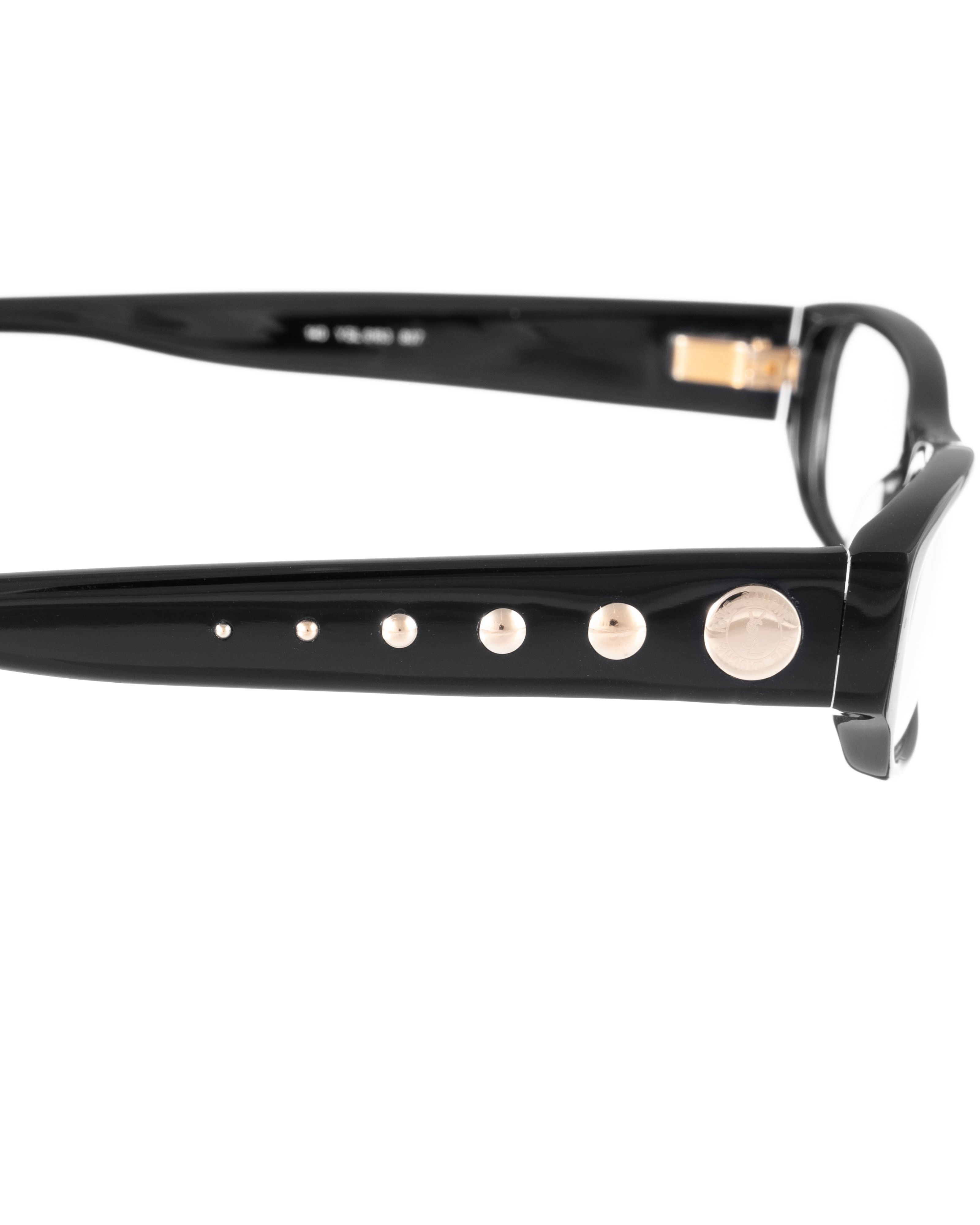 Yves Saint Laurent Yves Saint Laurent 00s Black Glasses with Gold Studs Size ONE SIZE - 1 Thumbnail