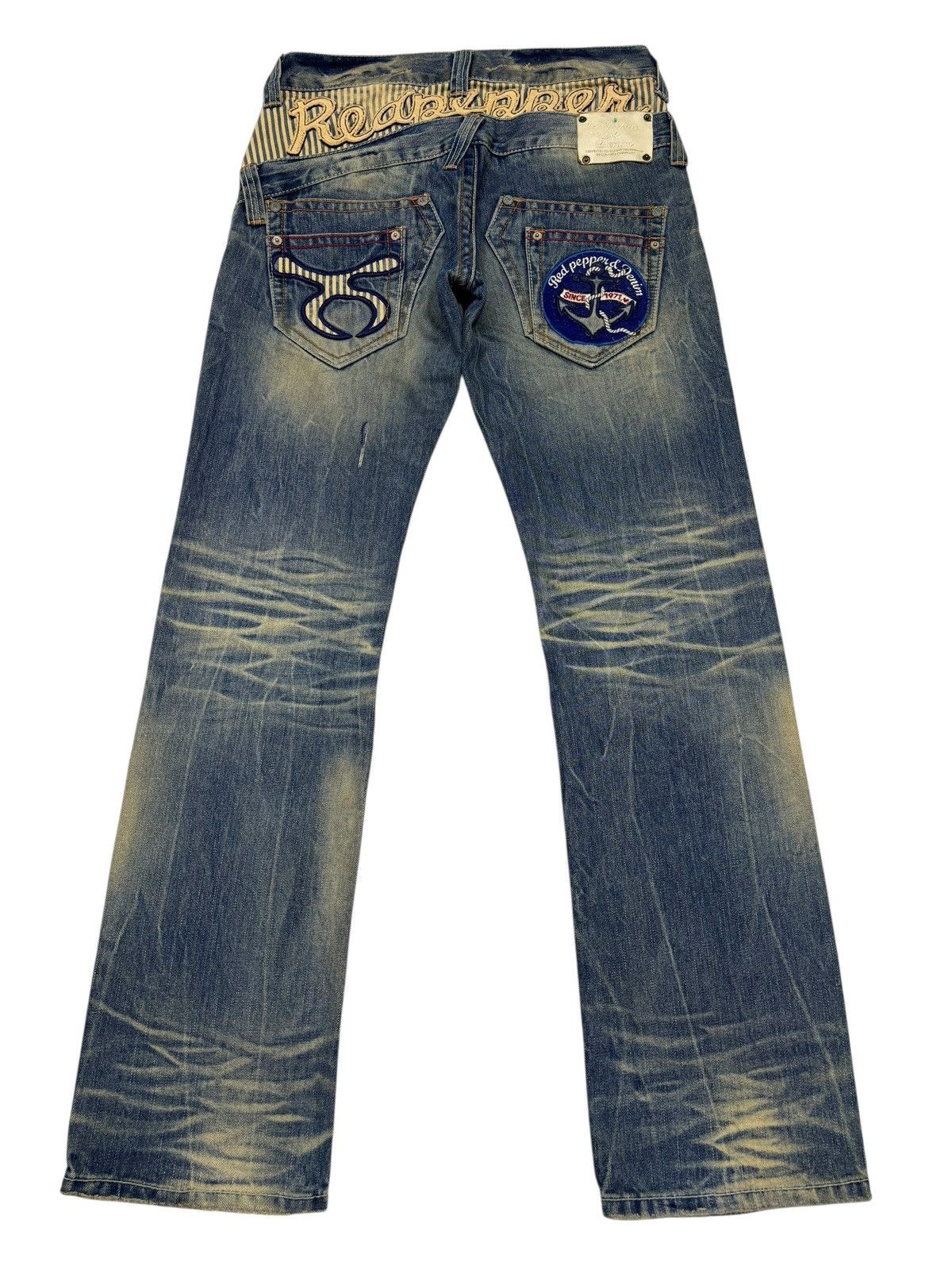 Kapital Red Pepper Double Waist Claw Mark Distressed Denim Jeans Size US 30 / EU 46 - 1 Thumbnail