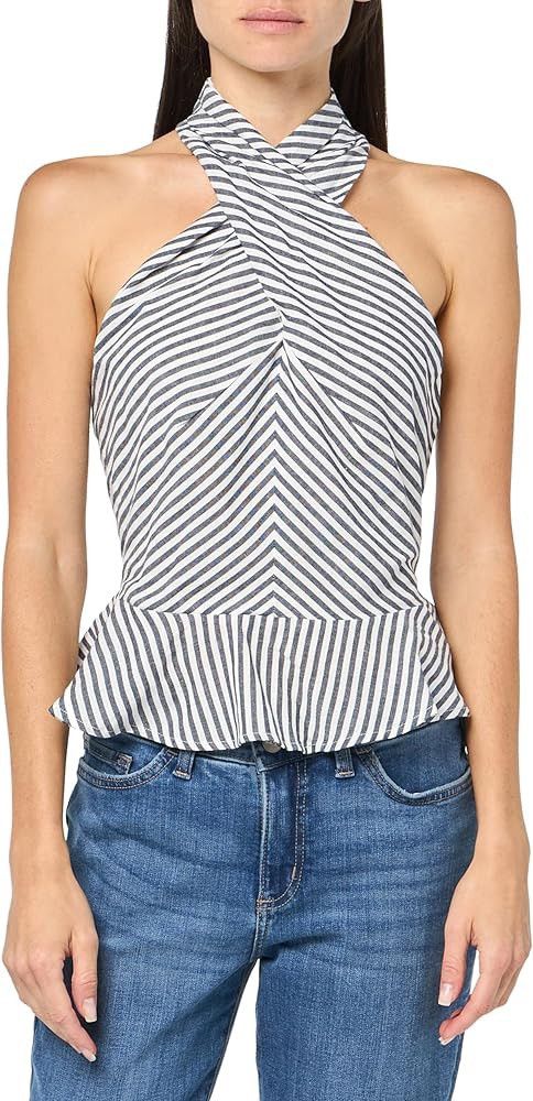 Steve Madden Steve Madden Kosta Top in Navy Stripe w/ Crisscross Neckline Size S / US 4 / IT 40 - 1 Thumbnail