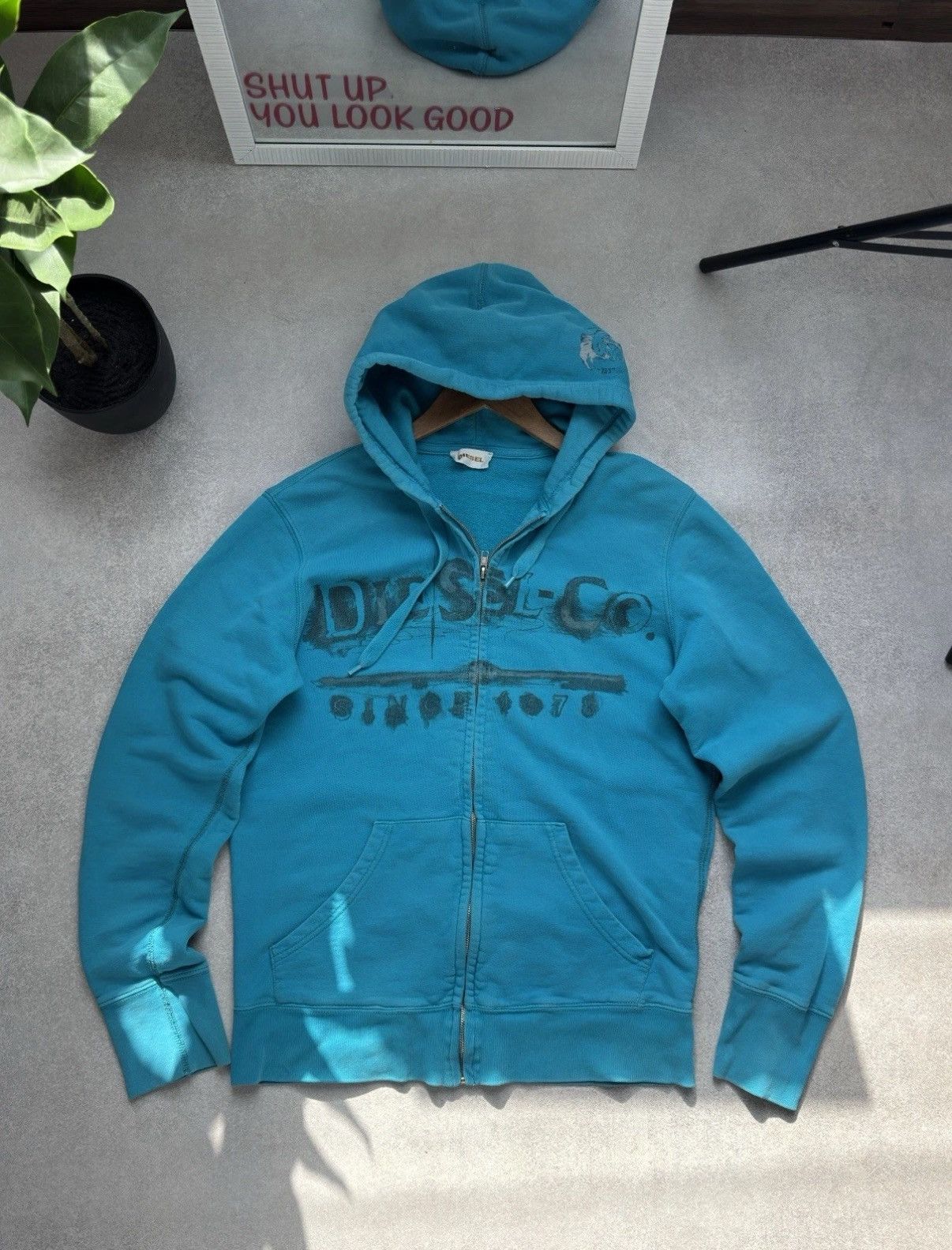 Diesel Diesel Vintage Y2K Blue Zip Hoodie Size M Men Size US M / EU 48-50 / 2 - 1 Thumbnail