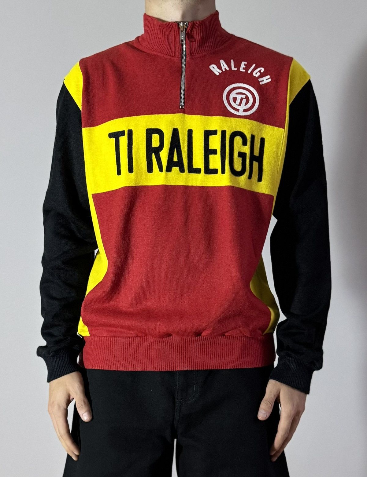 Bicycle Vintage 80's Retro Ti Raleigh Campagnolo Cycling Zip Jersey Size US M / EU 48-50 / 2 - 3 Thumbnail