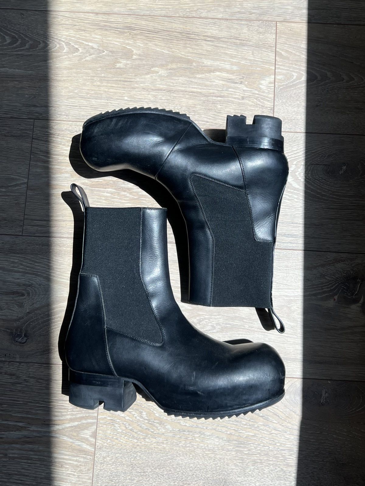 image of Rick Owens Beatle Ballast Boots Ss2021 ‘Phlegethon in Black, Men's (Size 12)