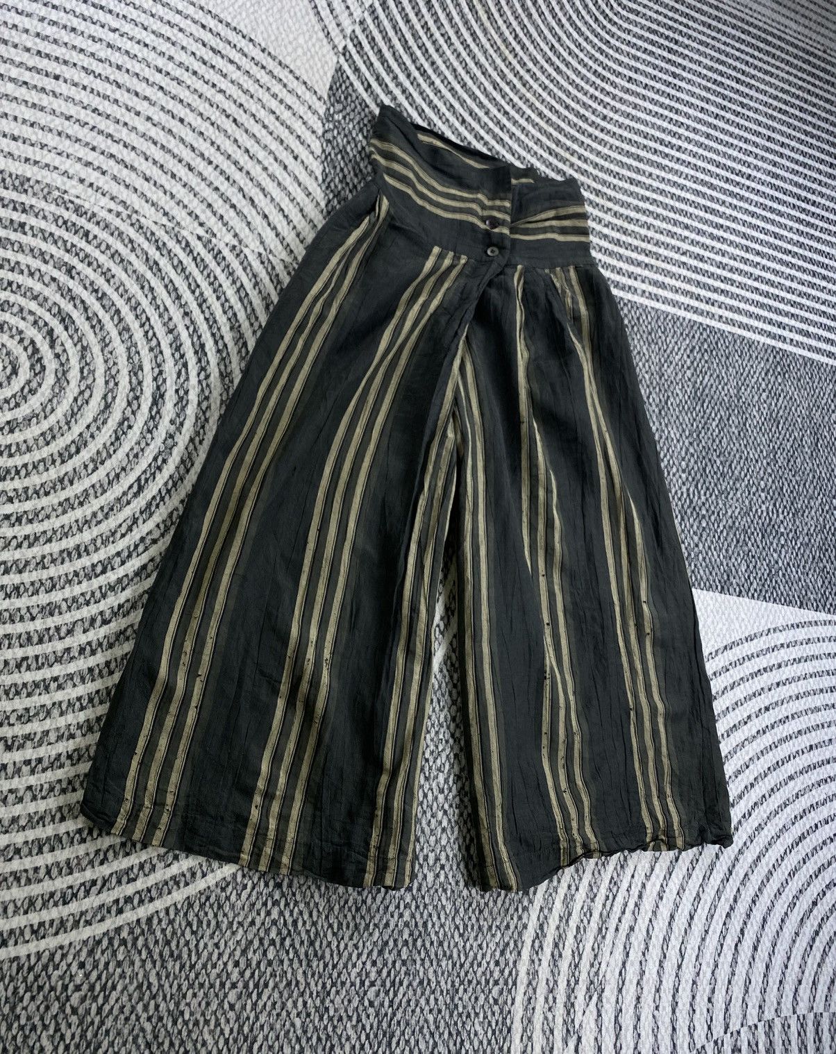 Issey Miyake 🔥RARE 70s Vintage Issey Miyake Striped Hakama Pants Size US 28 / EU 44 - 3 Thumbnail
