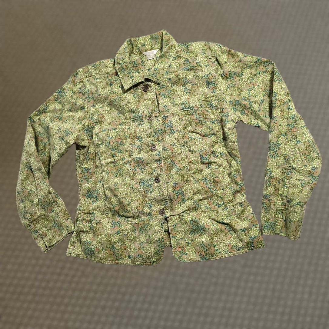 Vintage Christopher & Banks Women Denim Jacket Size M Button Up Floral Y2K Size M / US 6-8 / IT 42-44 - 1 Thumbnail