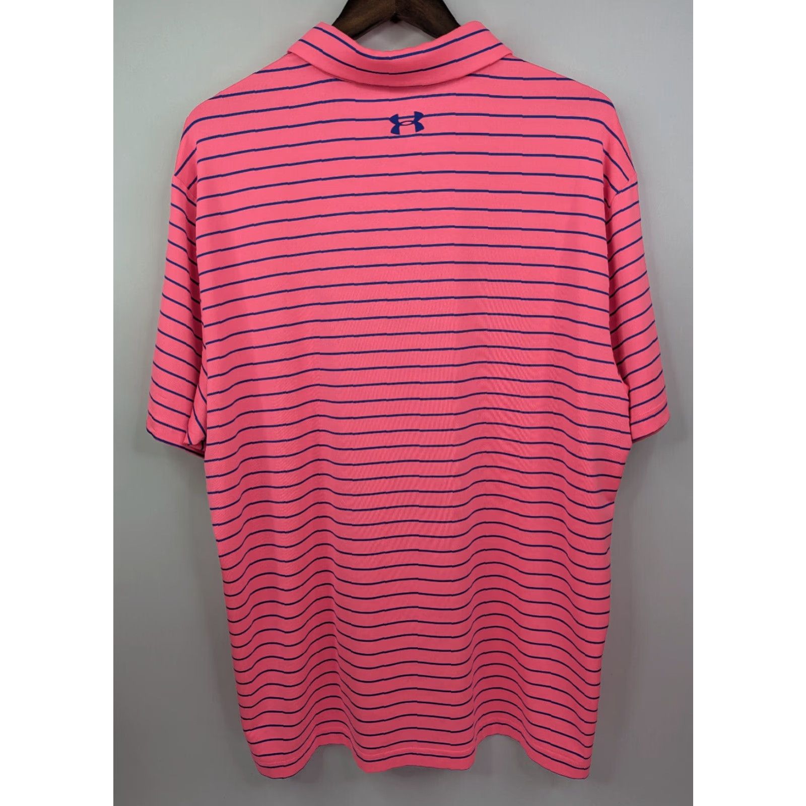 Under Armour Under Armour The Playoff Polo Short Sleeve Pink Striped Men’s 2XL 1351130 Size US XXL / EU 58 / 5 - 3 Thumbnail