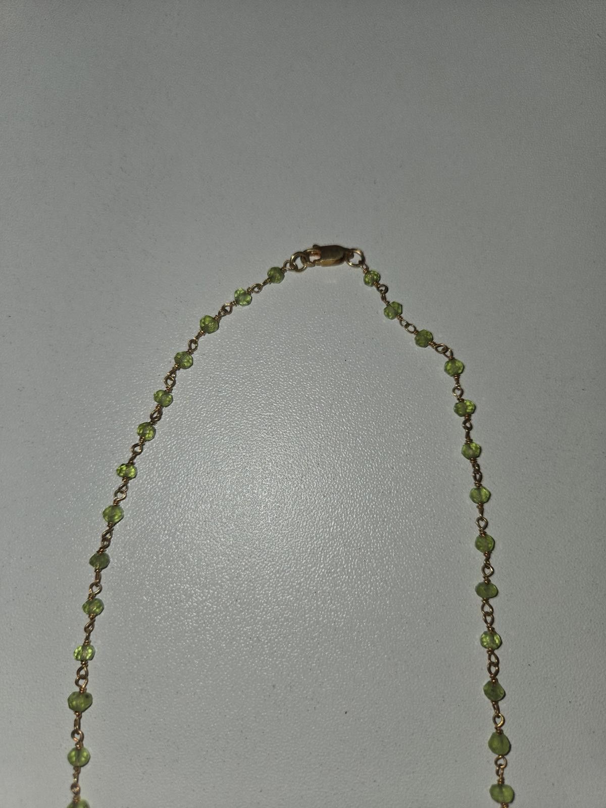 Free People 18 Inch Peridot Gold Necklace Size ONE SIZE - 2 Thumbnail