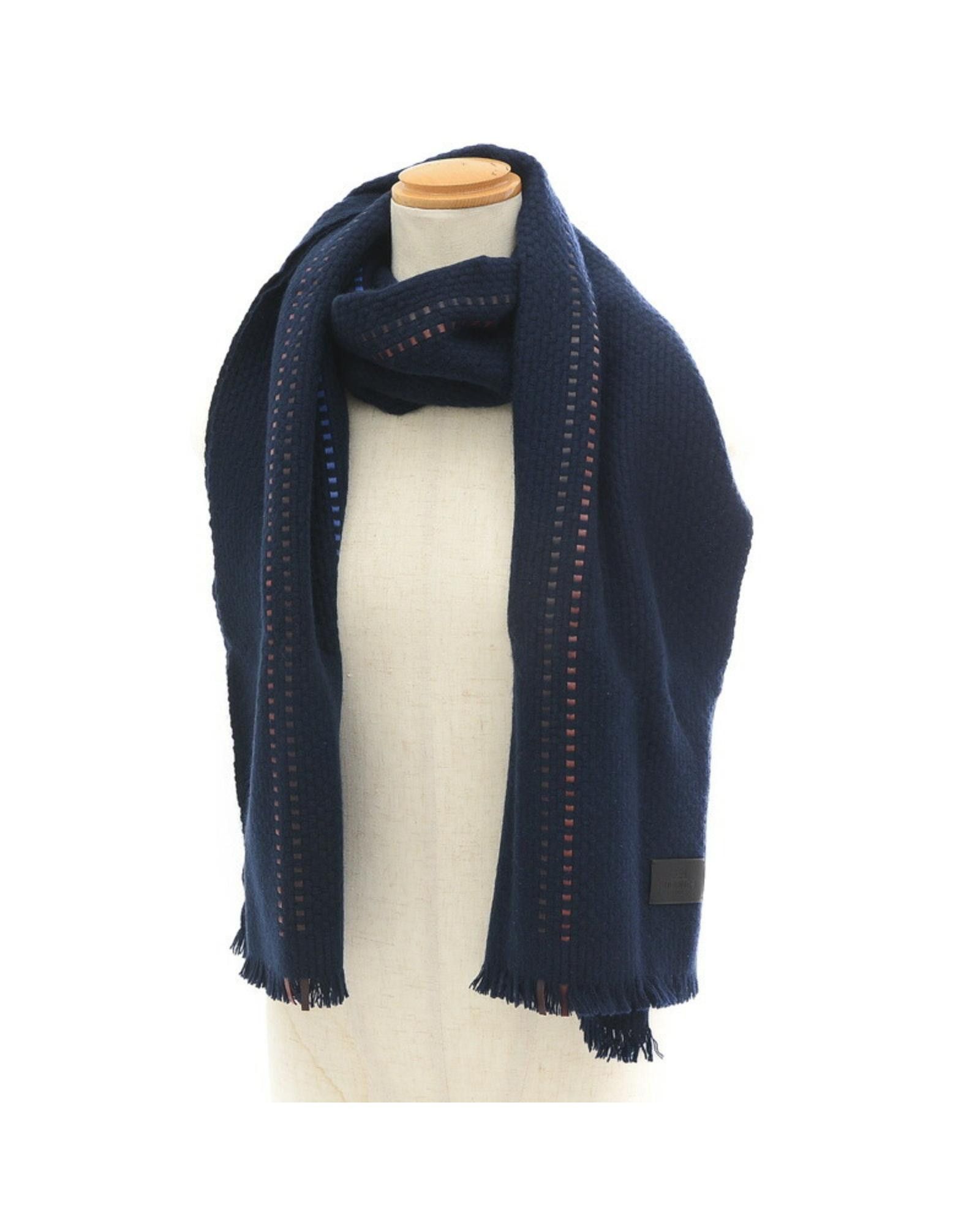 image of Hermes Navy Cashmere Scarf, Women's