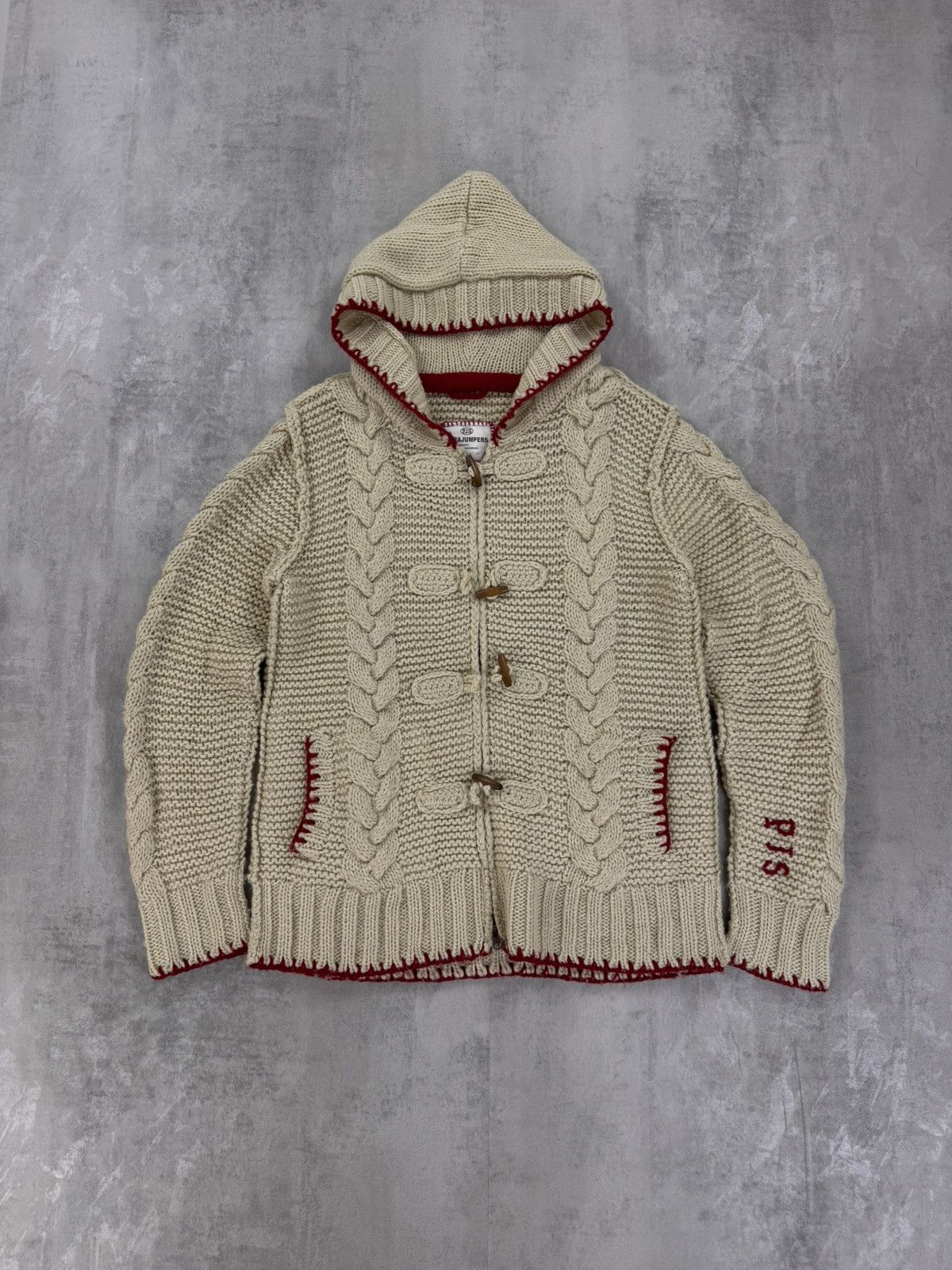 PARAJUMPERS HANDKNIT Cardigan Knit Hoodie Mens size XL