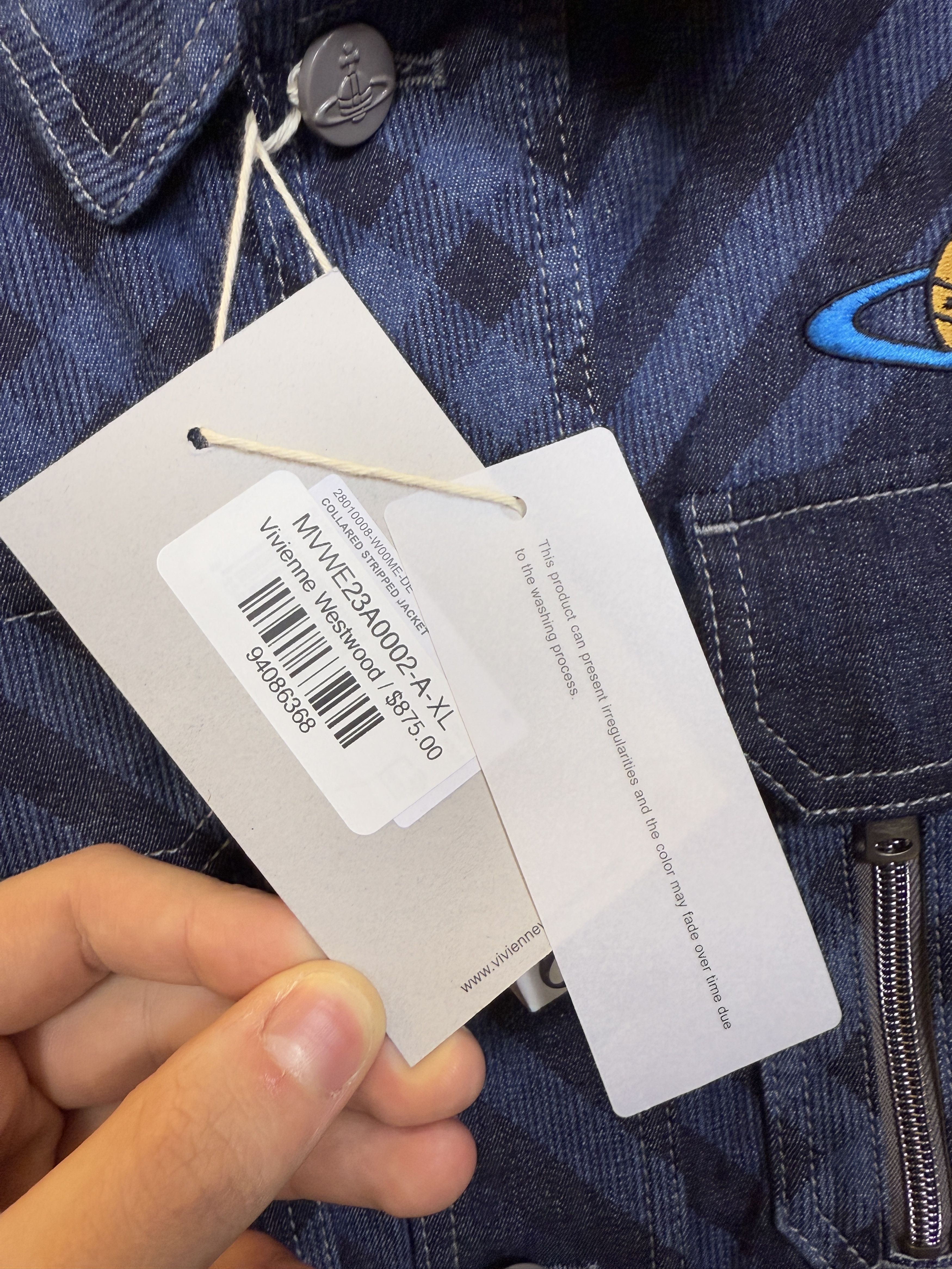 Vivienne Westwood $875 NWT Vivienne Westwood Collared Striped Denim Jacket Size US XL / EU 56 / 4 - 10 Thumbnail