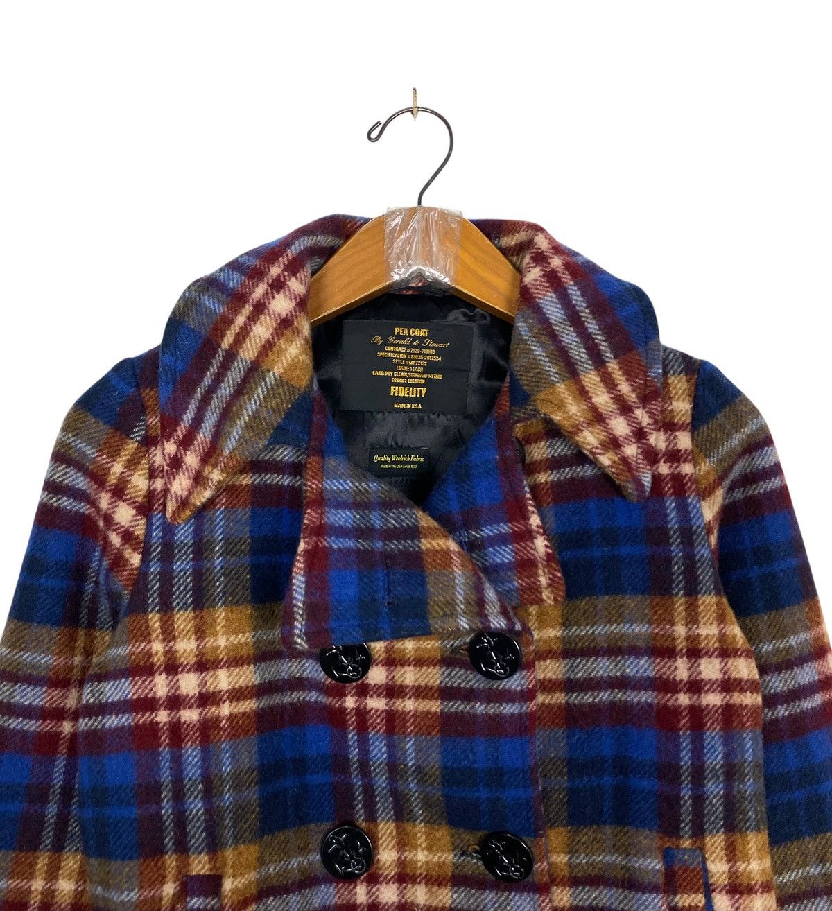 Fidelity Rare‼️ Vintage Fidelity Wool Pea Coat Tartan Made in Usa Size S / US 4 / IT 40 - 4 Thumbnail