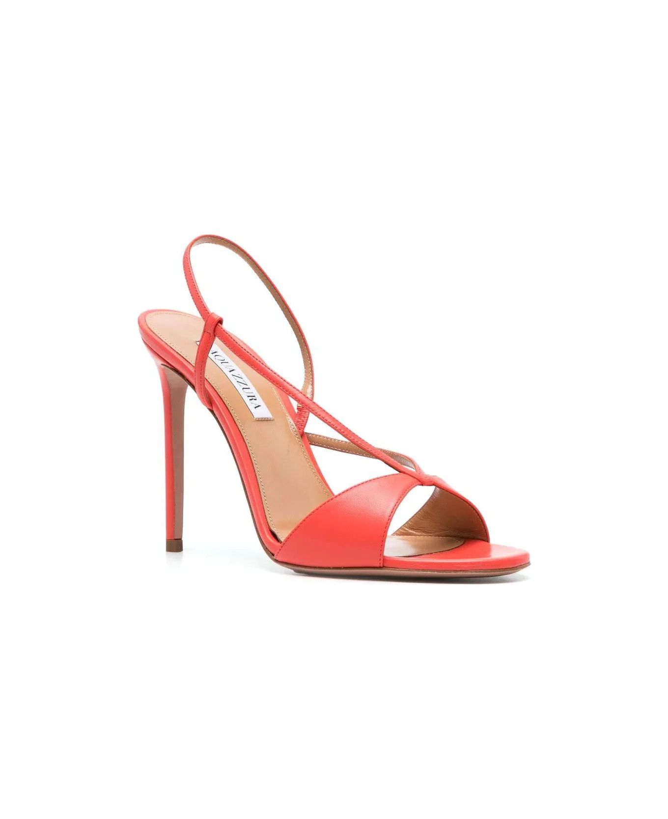 Aquazzura o1y0725 Leather Sandals in Tomato Red Size US 5 / IT 35 - 3 Thumbnail