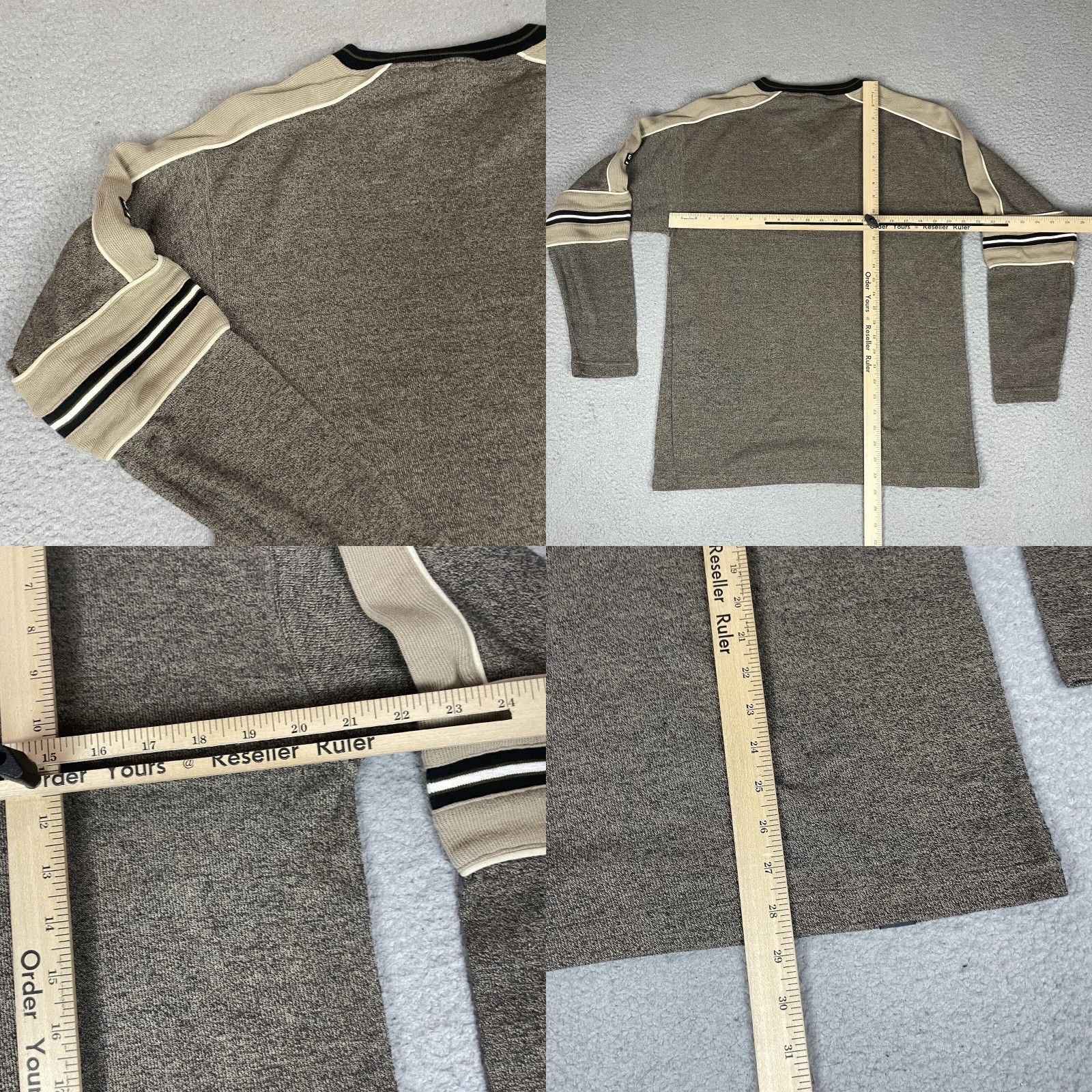 J Brand VINTAGE One Tough Brand Sweater Mens Pullover Striped Brown L V-Neck 90s Y2K Preppy Size US L / EU 52-54 / 3 - 8 Thumbnail