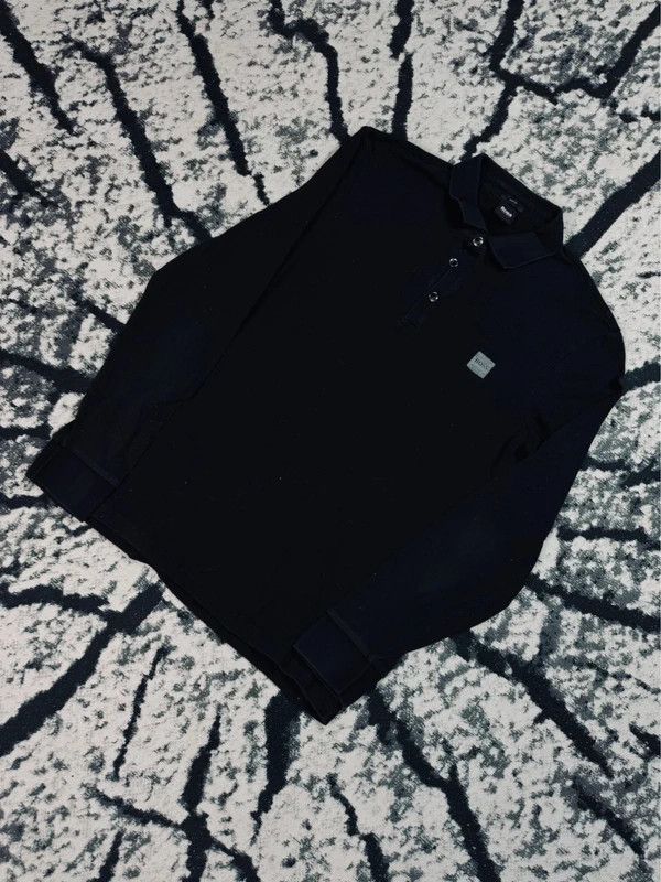 Hugo Boss Hugo Boss longsleeve polo shirt black L logo Size US L / EU 52-54 / 3 - 2 Thumbnail