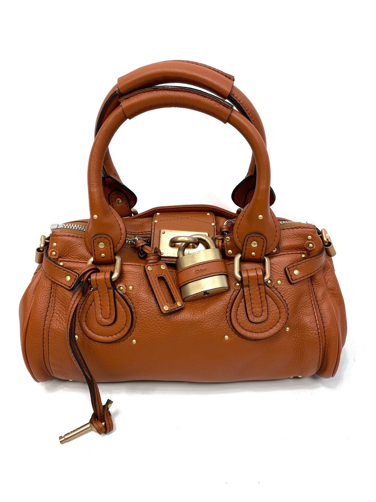 Chloe Chloé Paddington Medium Satchel Bag – Tan Pebbled Leather Size ONE SIZE - 1 Thumbnail