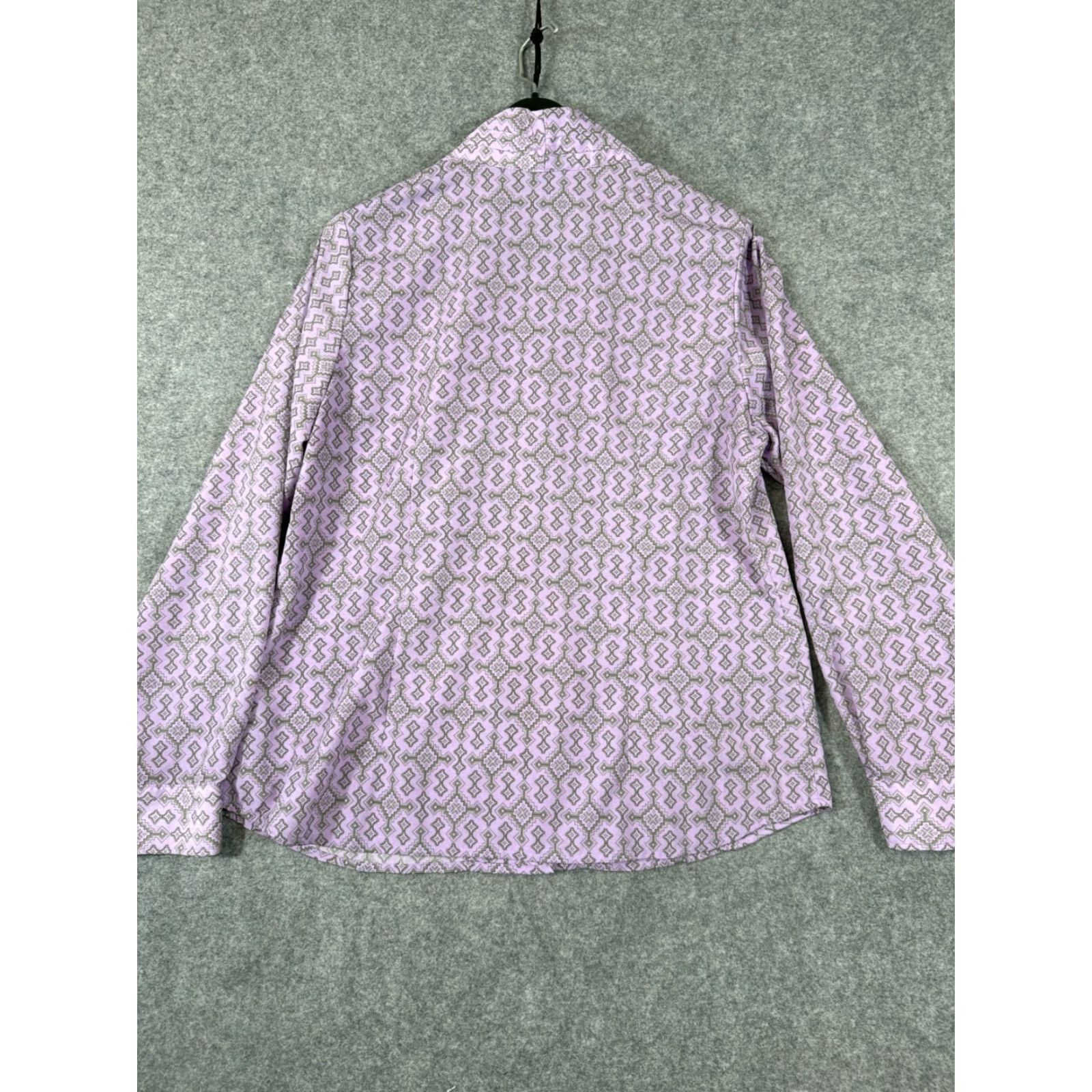 Pendleton VINTAGE Pendleton Button Up Shirt Womens 14 Purple Geometric Long Sleeve Pleated Collar Size XL / US 12-14 / IT 48-50 - 6 Thumbnail