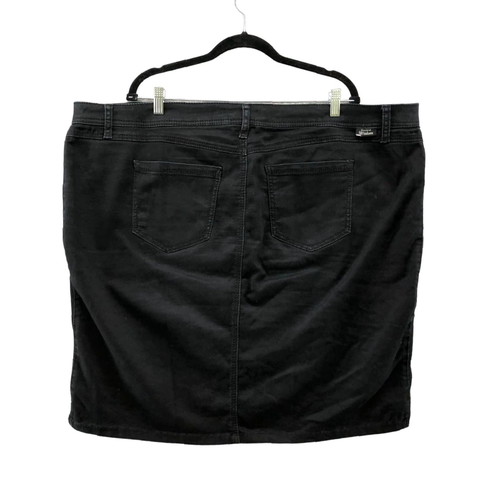 Vintage Source Of Wisdom Womens Skirt Mini Plus Size 26 Stretch Black Cotton Spandex Short Casual 26 Womens Size 26" / US 2 / IT 38 - 2 Thumbnail